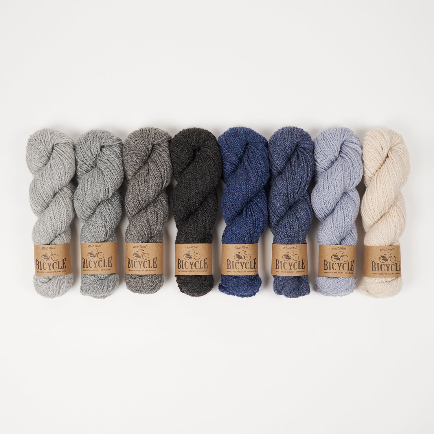 West Wool WESTKNITS KIT - LAGOON Merino wool Fingering blue grey cream Westknits Kits