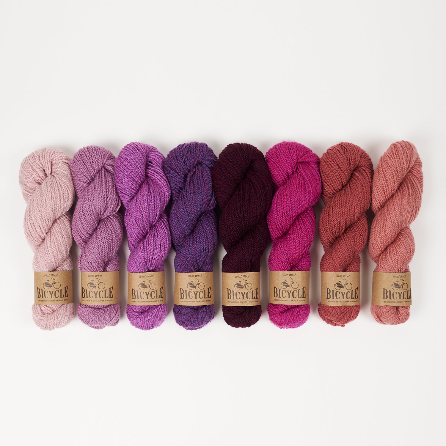 West Wool ICELANDSCAPE SHAWL - LUPINE Merino wool Fingering pink purple fuchsia HKAL Kit