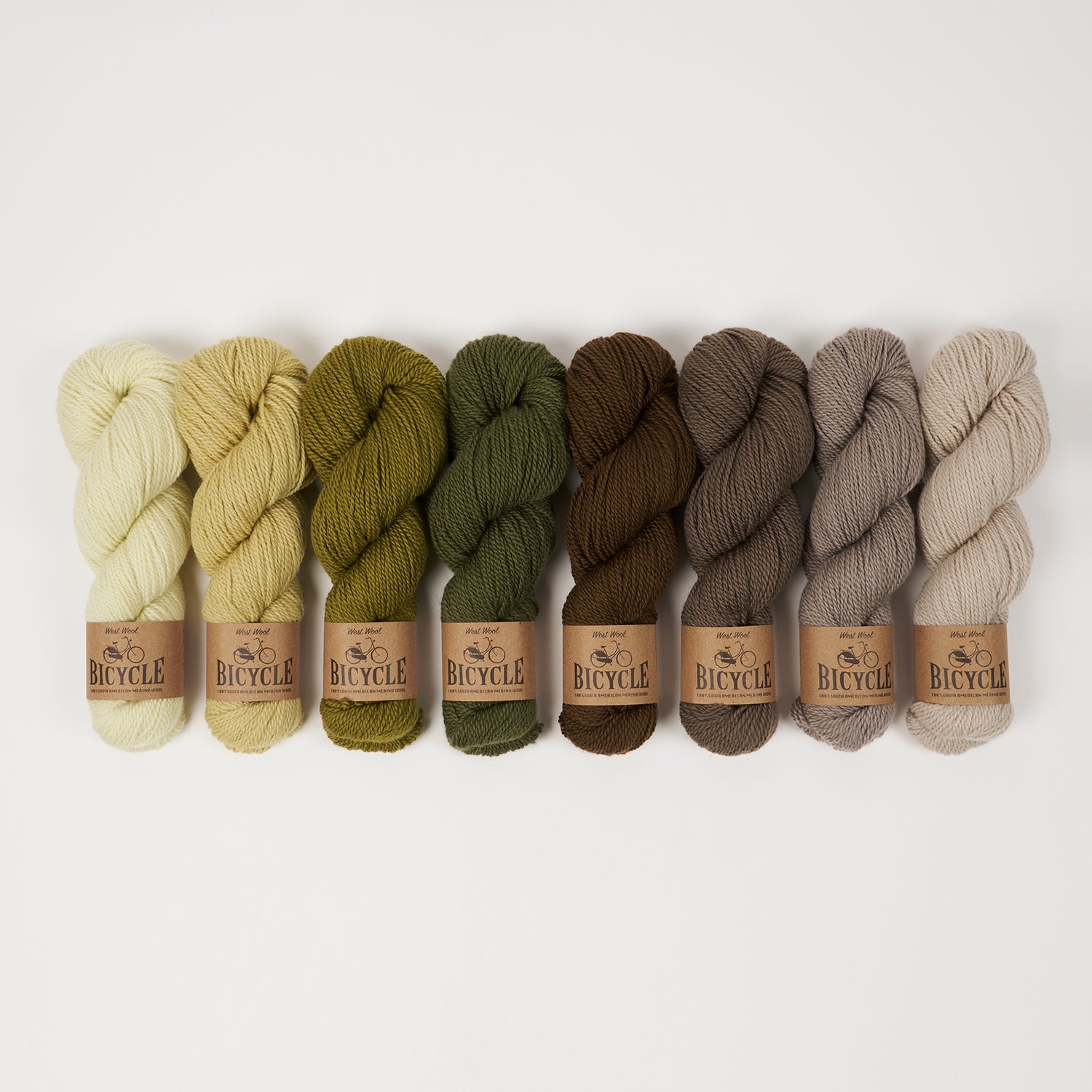 West Wool ICELANDSCAPE SHAWL - MOSS Merino wool Fingering green brown beige HKAL Kit