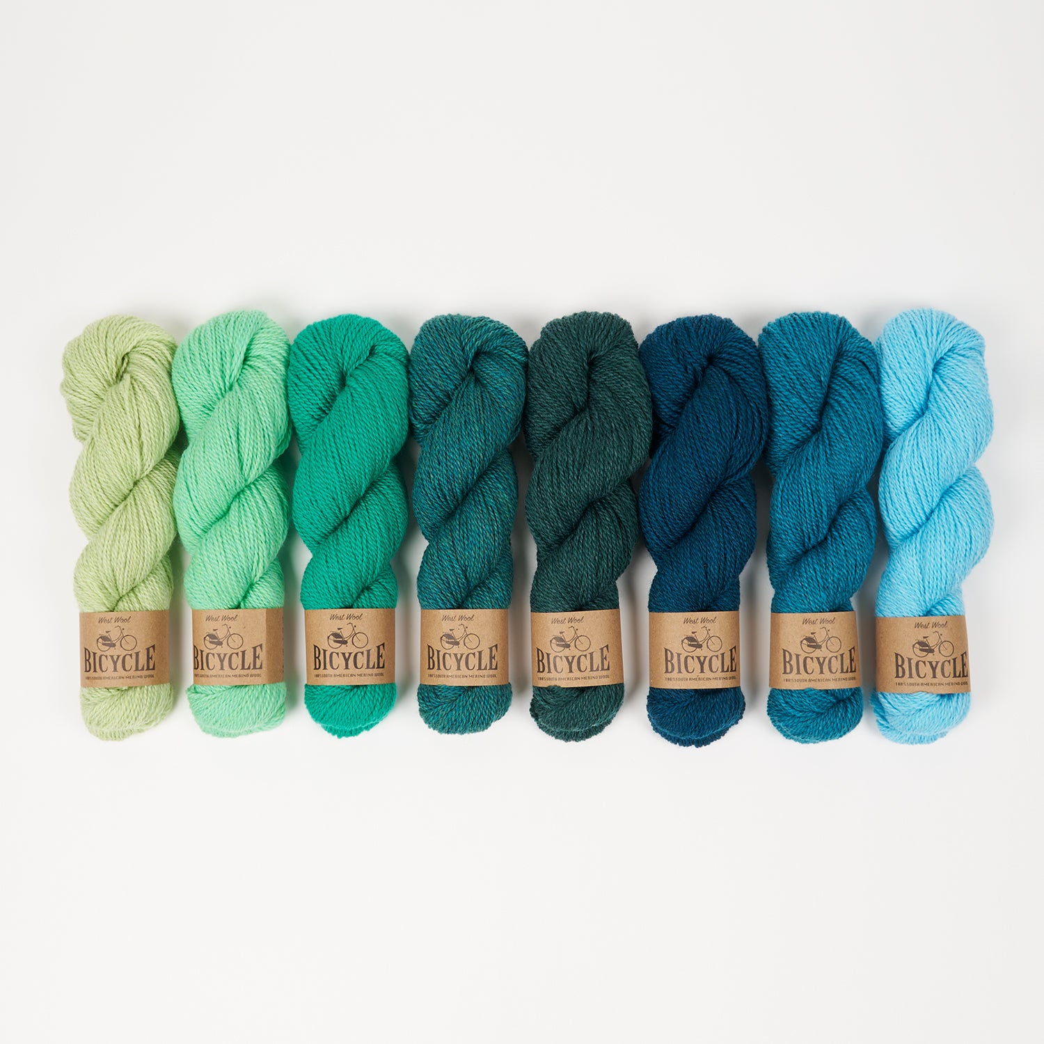 West Wool ICELANDSCAPE SHAWL - NORTHERN LIGHTS Merino wool Fingering green blue turquoise HKAL Kit