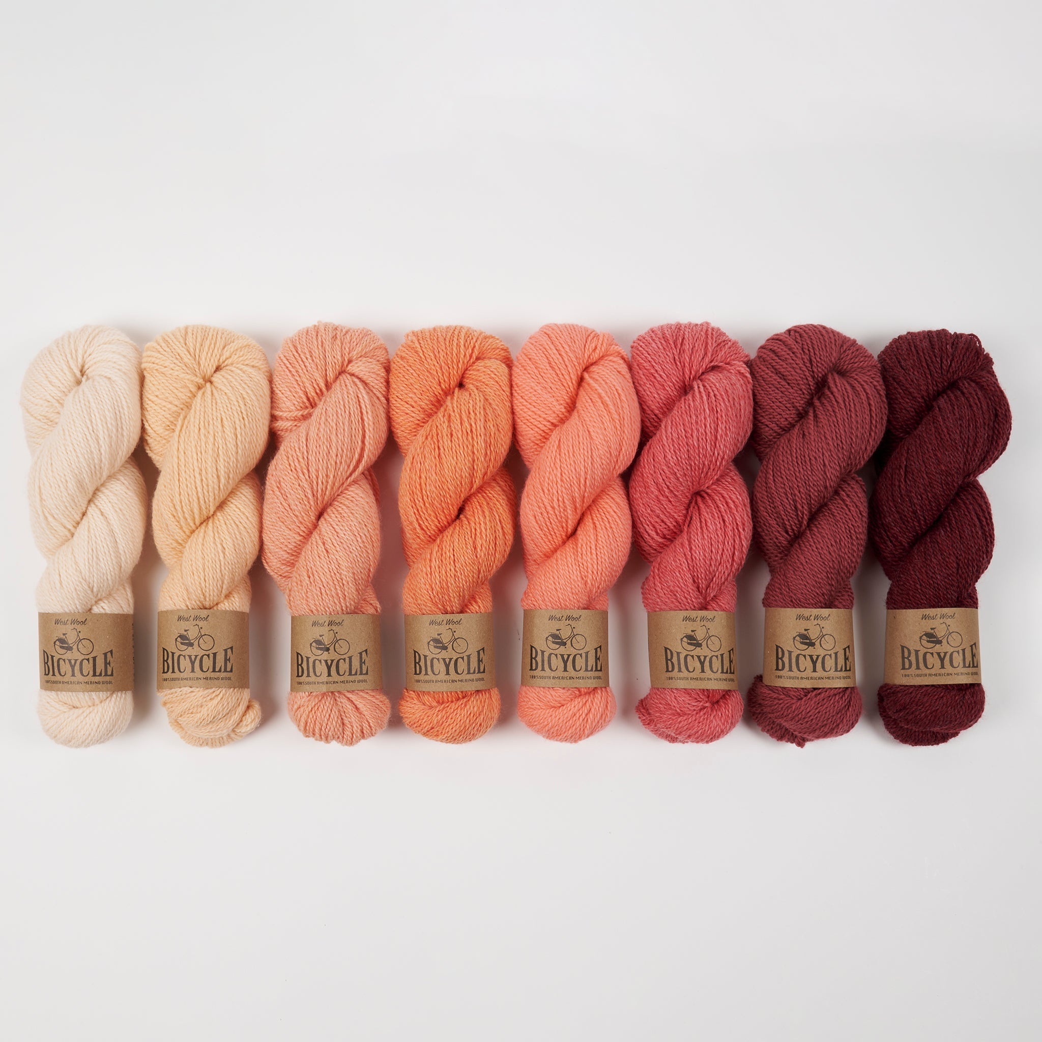 West Wool WESTKNITS KIT - PEACH SKYR Merino wool Fingering coral red orange Westknits Kits