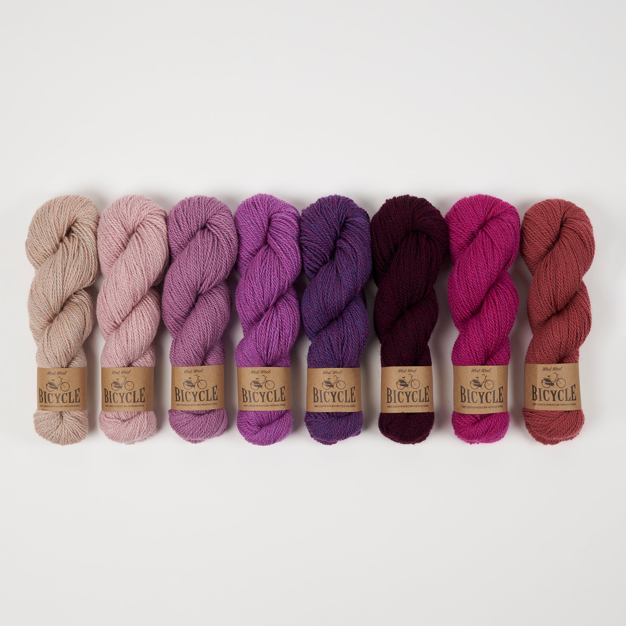 West Wool WESTKNITS KIT- SEASIDE BLOOMS Merino wool Fingering pink purple fuchsia Westknits Kits