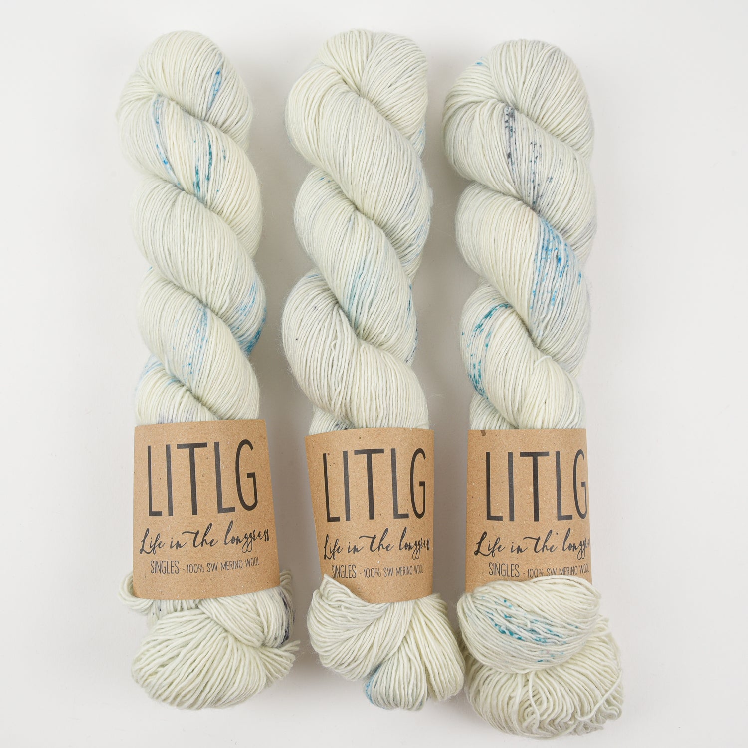 Life in The Long Grass LITLG SINGLES - HOARFROST Merino wool Fingering white Yarn