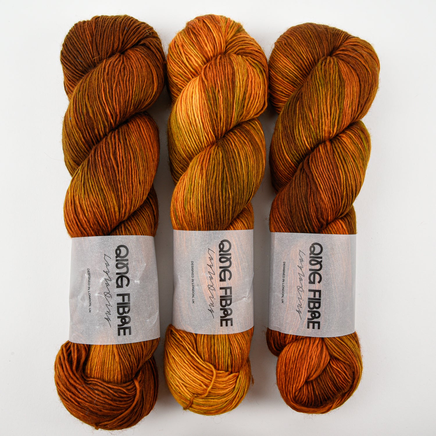Qing Fibre DASHING SASSY - HONEYCOMB Merino wool Fingering brown Yarn