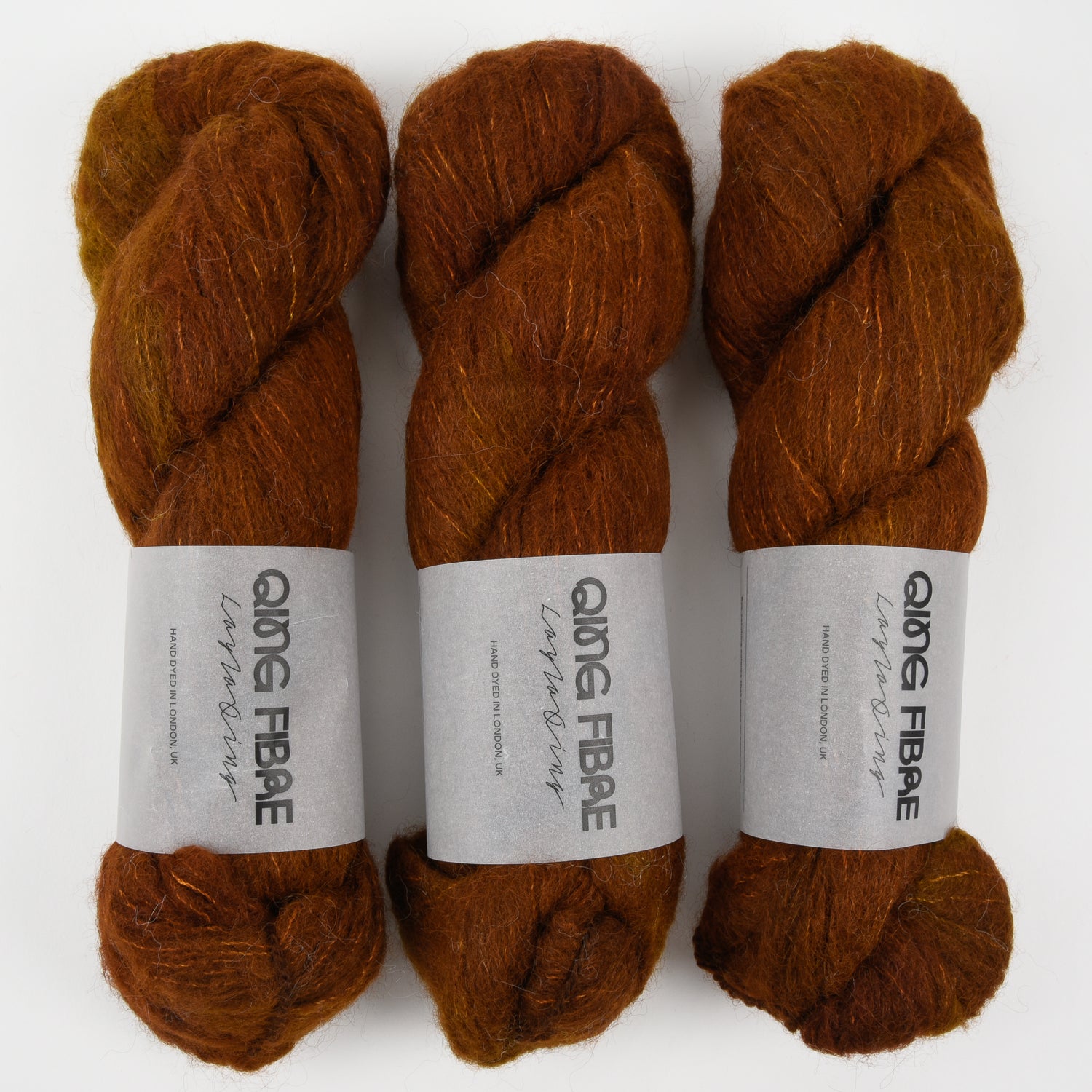 Qing Fibre MELTED BABY SURI - HONEYCOMB Alpaca Merino wool Silk Sport brown Yarn
