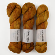 Qing Fibre QING YAK SINGLES - HONEYCOMB Merino wool Yak Silk Fingering brown Yarn