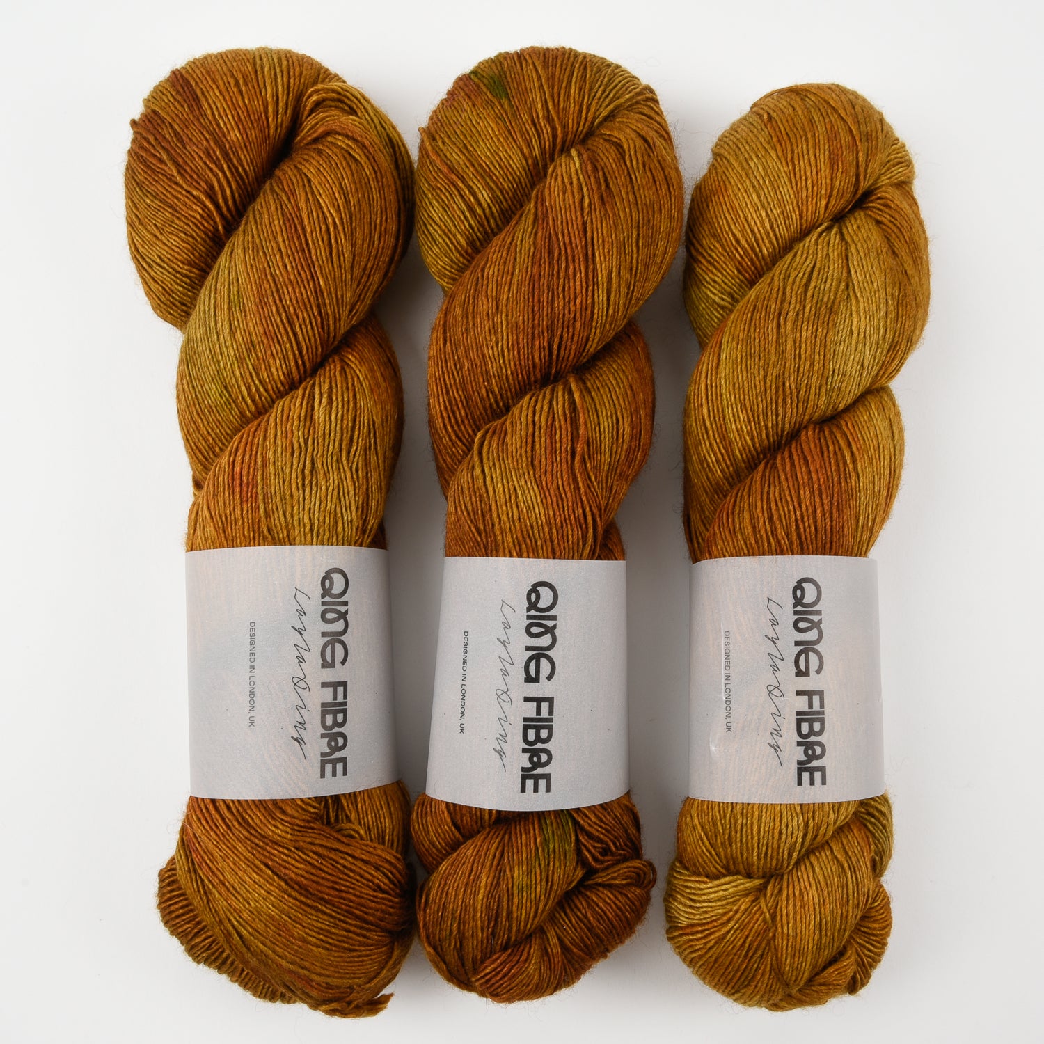 Qing Fibre QING YAK SINGLES - HONEYCOMB Merino wool Yak Silk Fingering brown Yarn