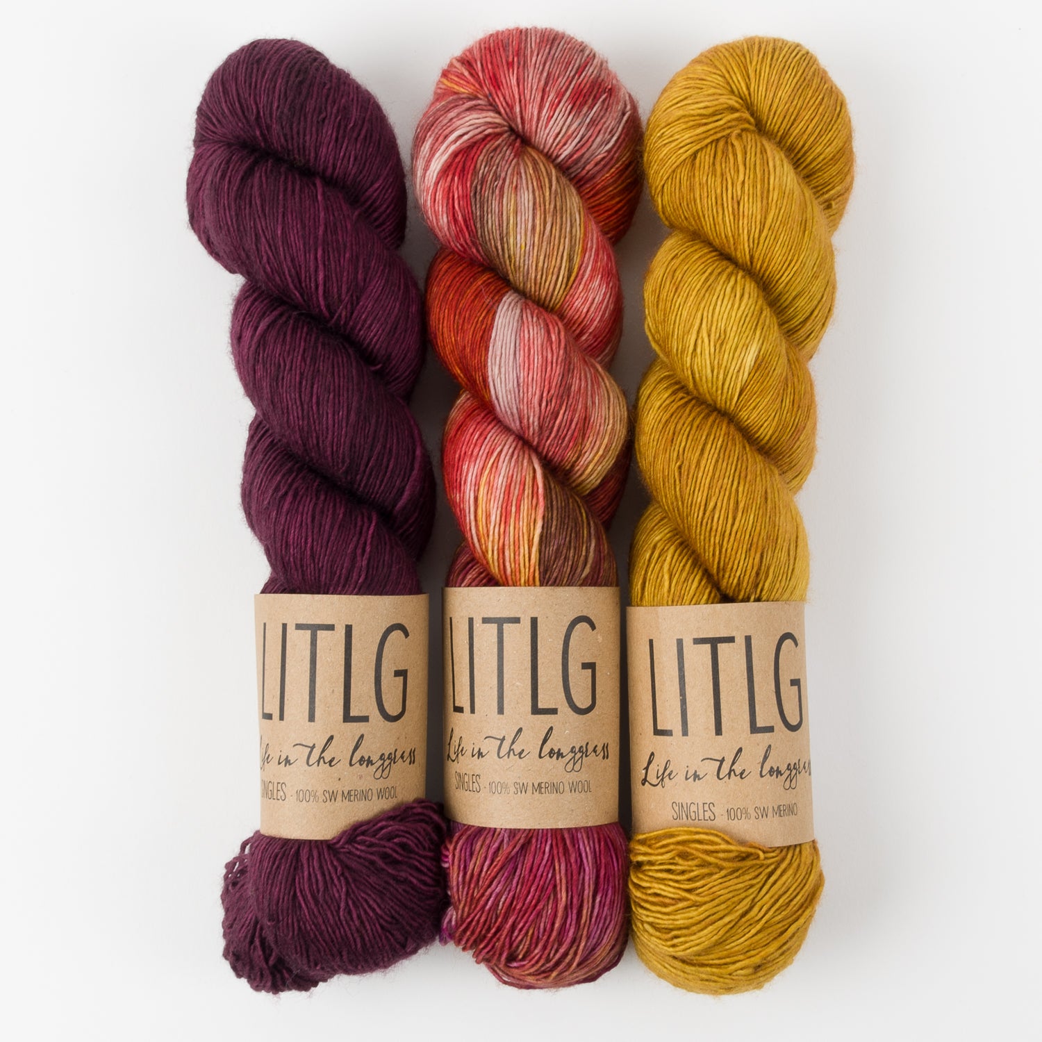 Life in The Long Grass HOT PLUMS Merino wool Fingering Quick Kits