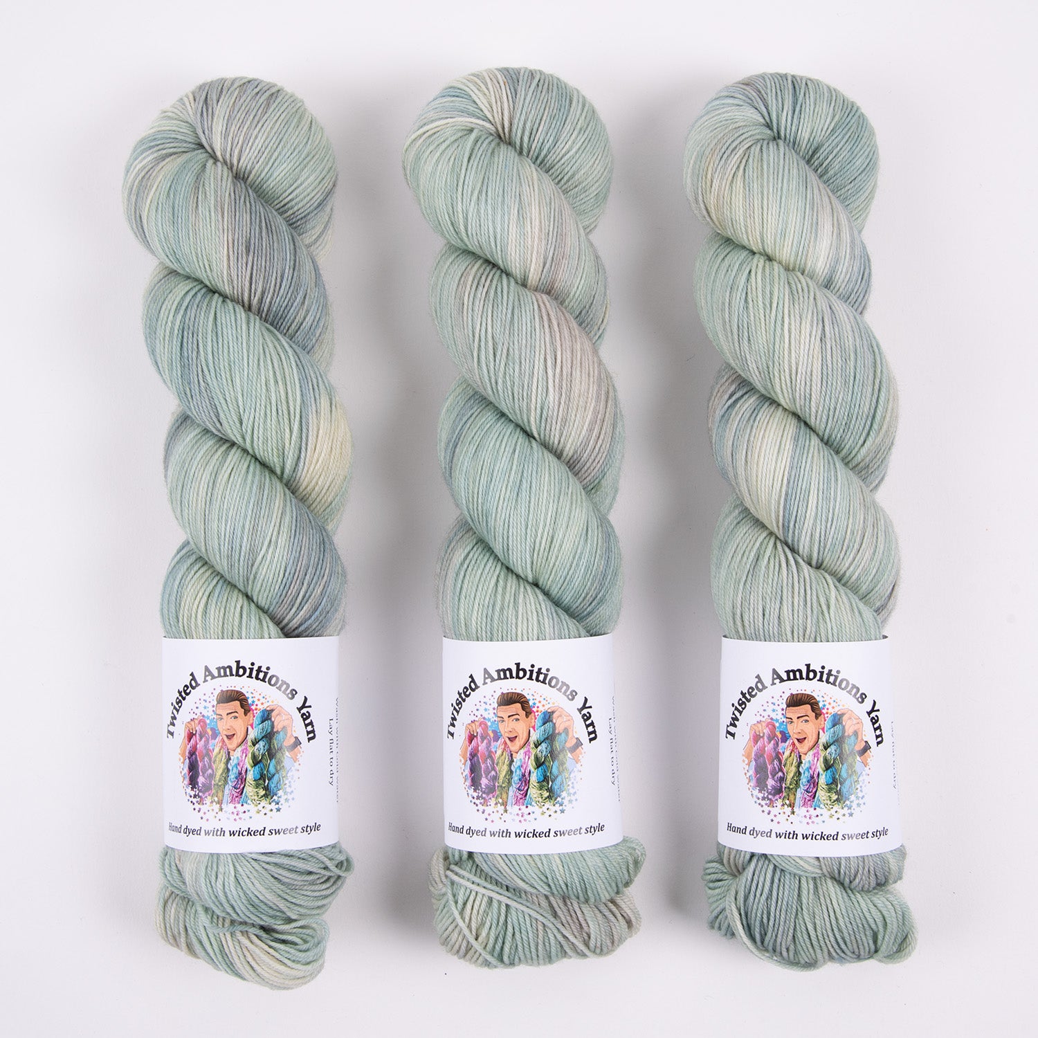 Twisted Ambitions SWEET SOCK - HAZE Merino wool Nylon Fingering green Yarn