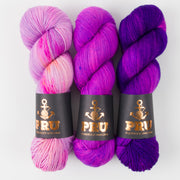 Punk Rock Unicorn HINT OF PINK Merino wool Nylon Fingering Quick Kits