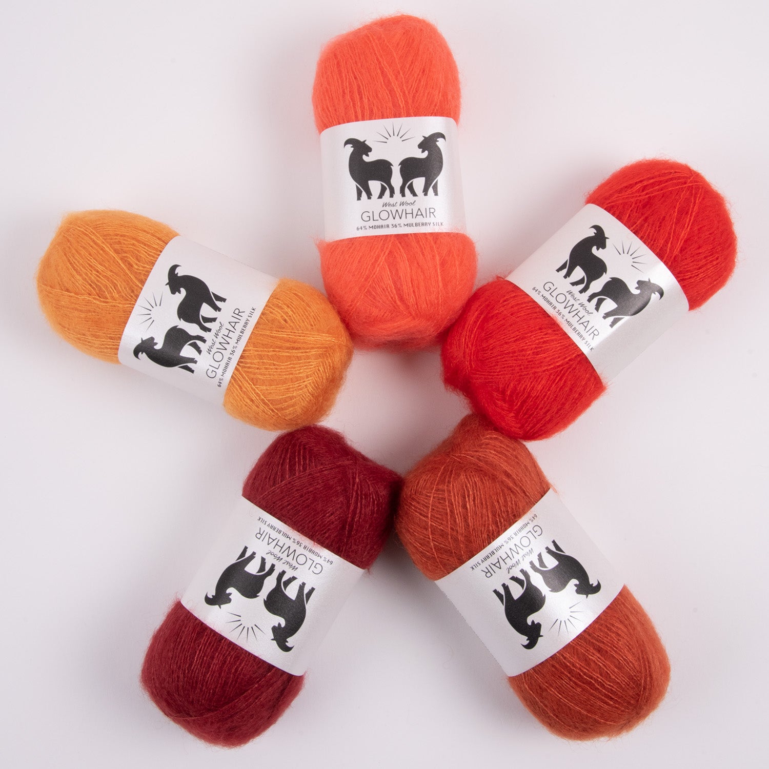 West Wool WESTKNITS KIT - HOT TANGERINES Mohair Silk Lace red orange Westknits Kits