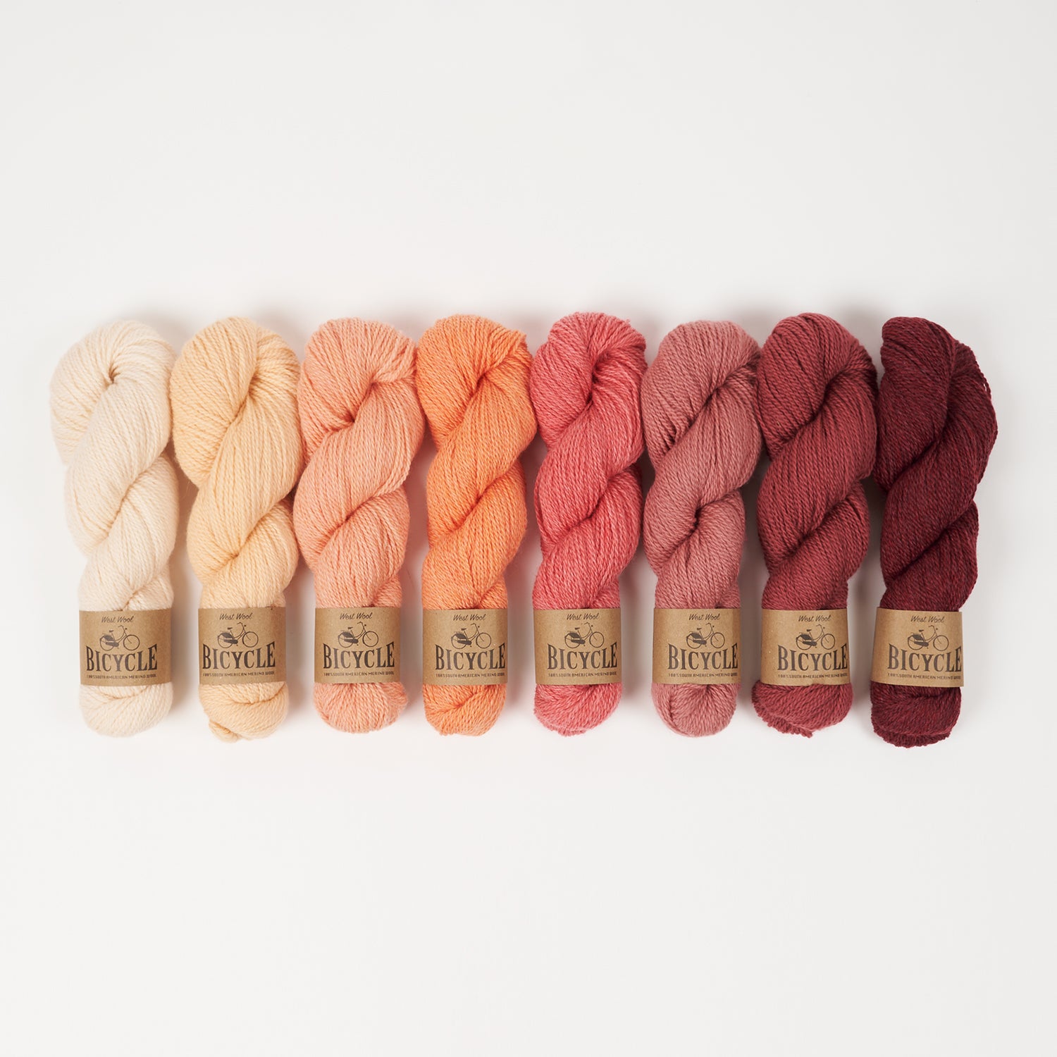 West Wool ICELANDSCAPE SHAWL - SKYR Merino wool Fingering coral red orange HKAL Kit