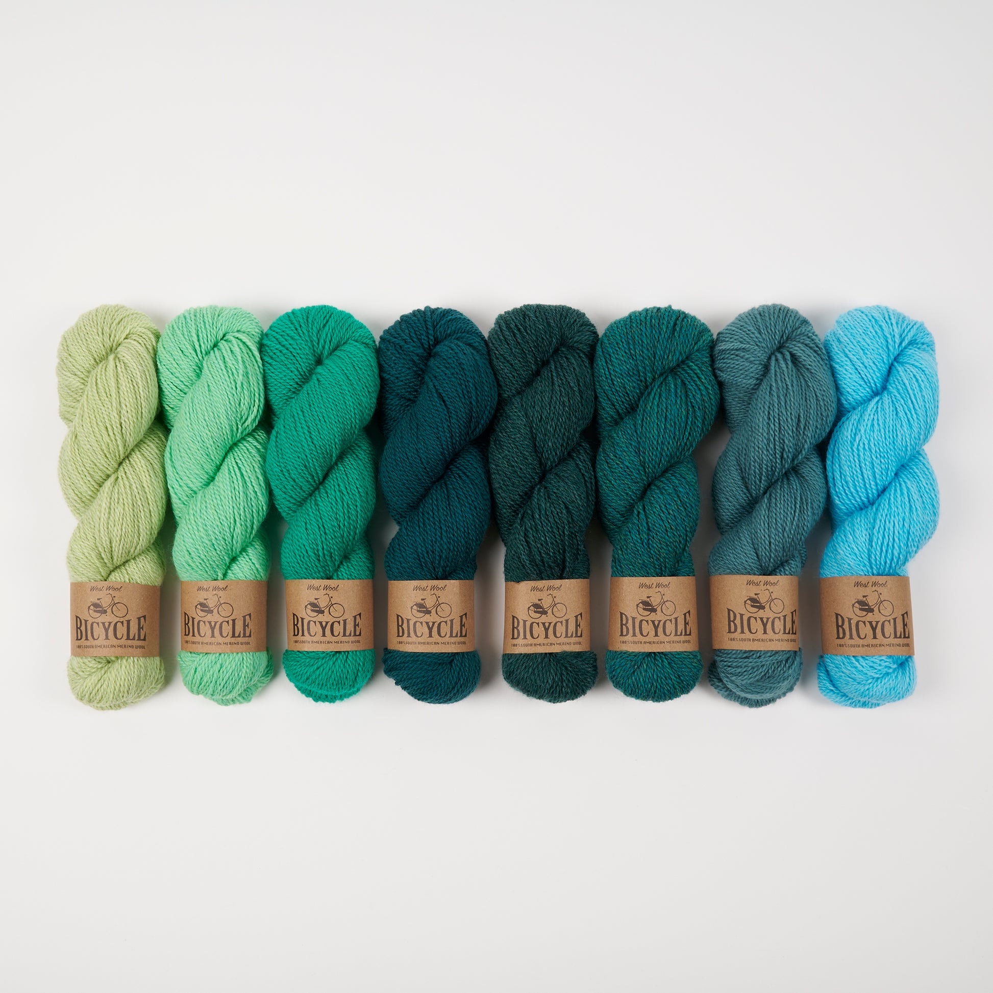 West Wool ICELANDSCAPE SHAWL - NORTHERN DAWN Merino wool Fingering green blue turquoise HKAL Kit