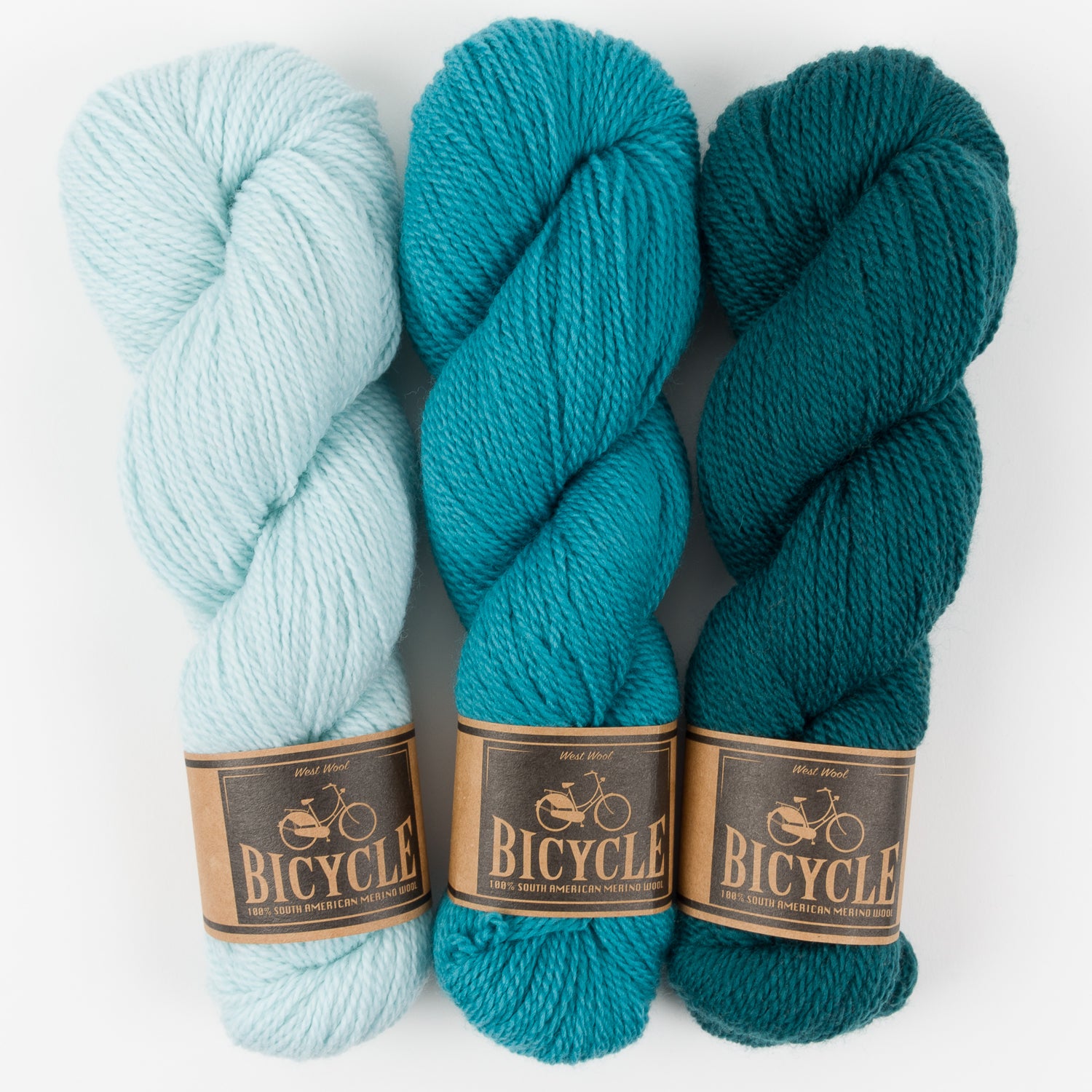 West Wool ICY TEAL Merino wool Fingering Quick Kits