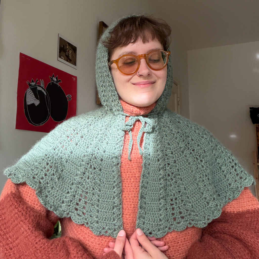 West Wool MAGDALENA CAPE KIT - NASTJA CROCHETS Mohair Silk Merino wool Lace DK Designer Kits