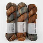 Qing Fibre QING YAK SINGLES - ISLAND Merino wool Yak Silk Fingering brown Yarn
