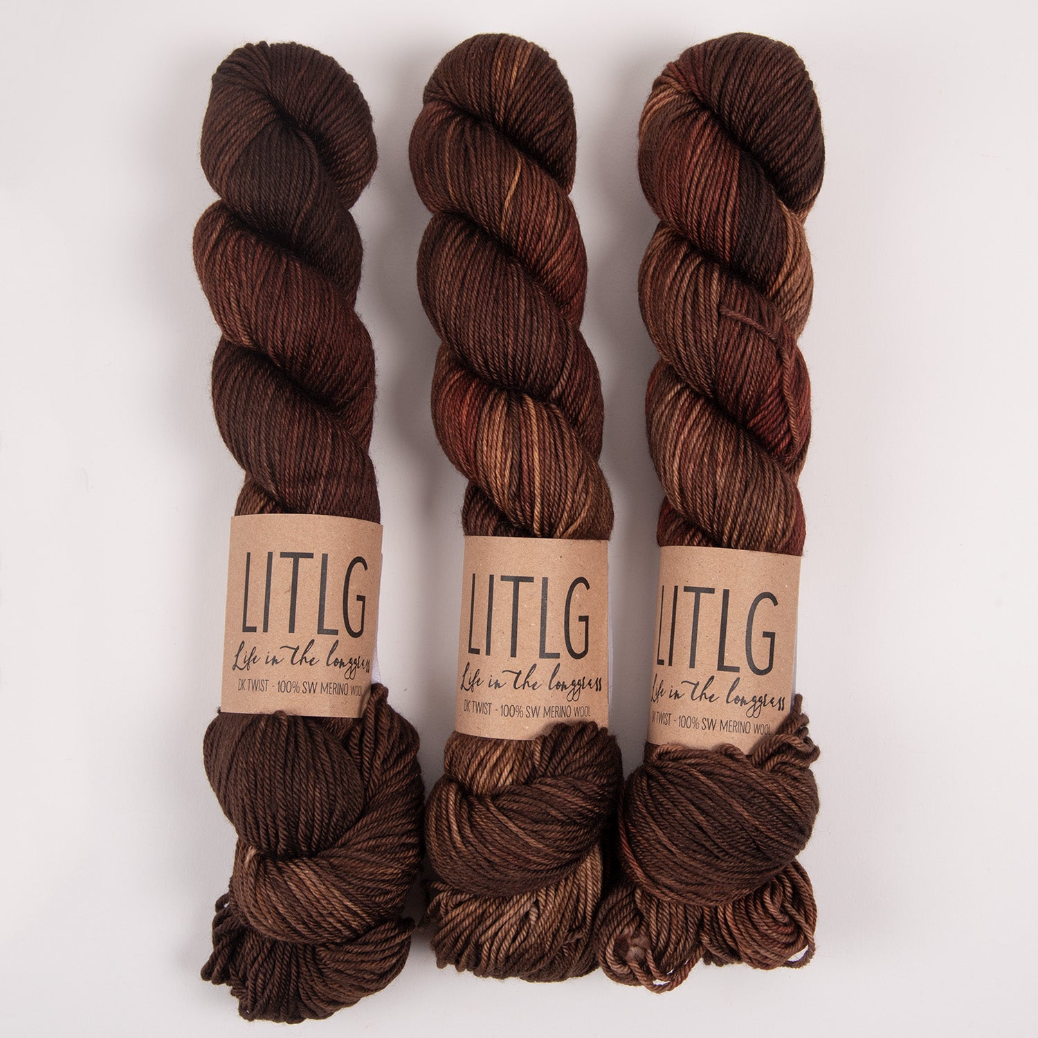 Life in The Long Grass LITLG DK TWIST - IN THE WOODS Merino wool DK brown Yarn