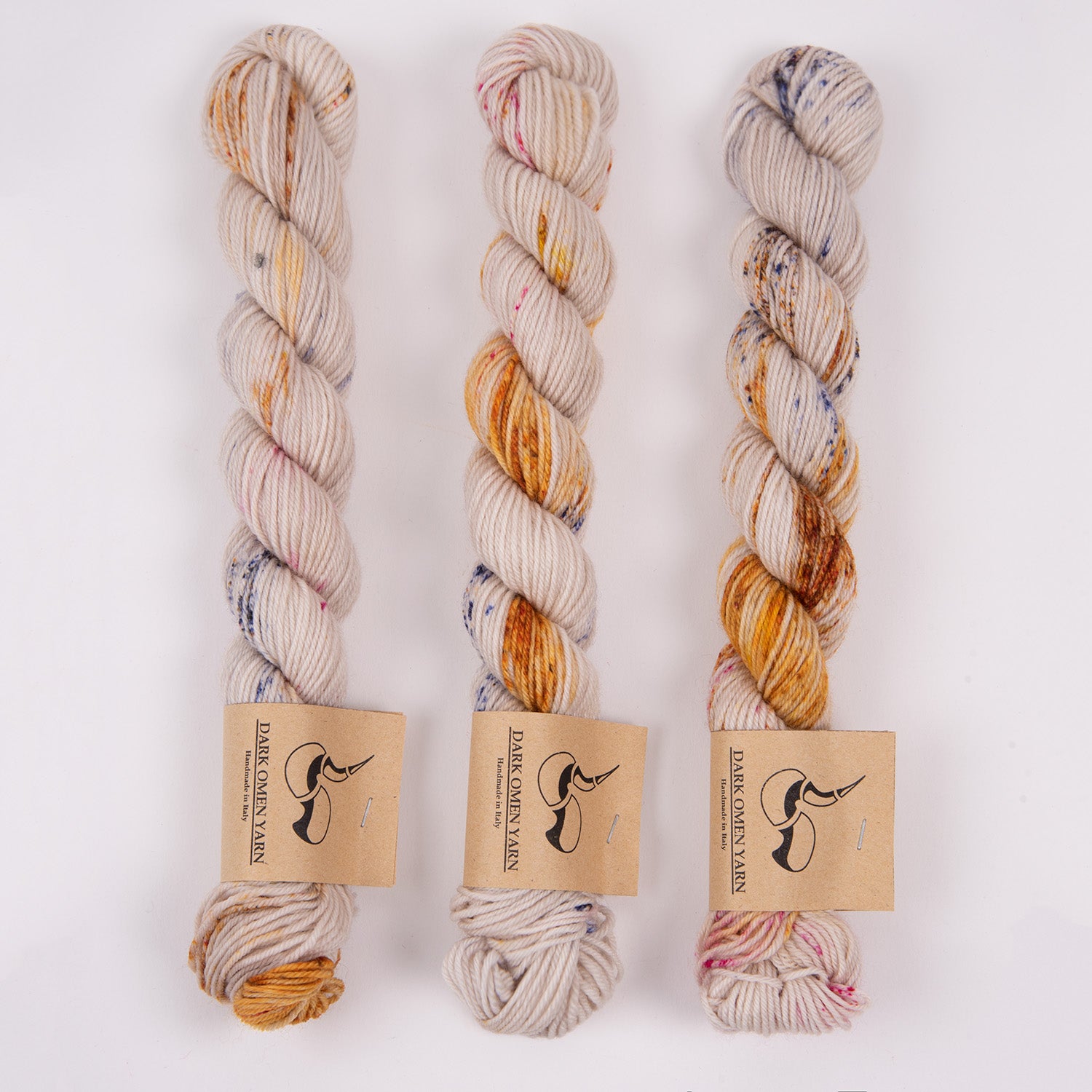 Dark Omen Yarn MERINO SOCK MINI - INQUISITOR Merino wool Nylon Fingering white beige Yarn