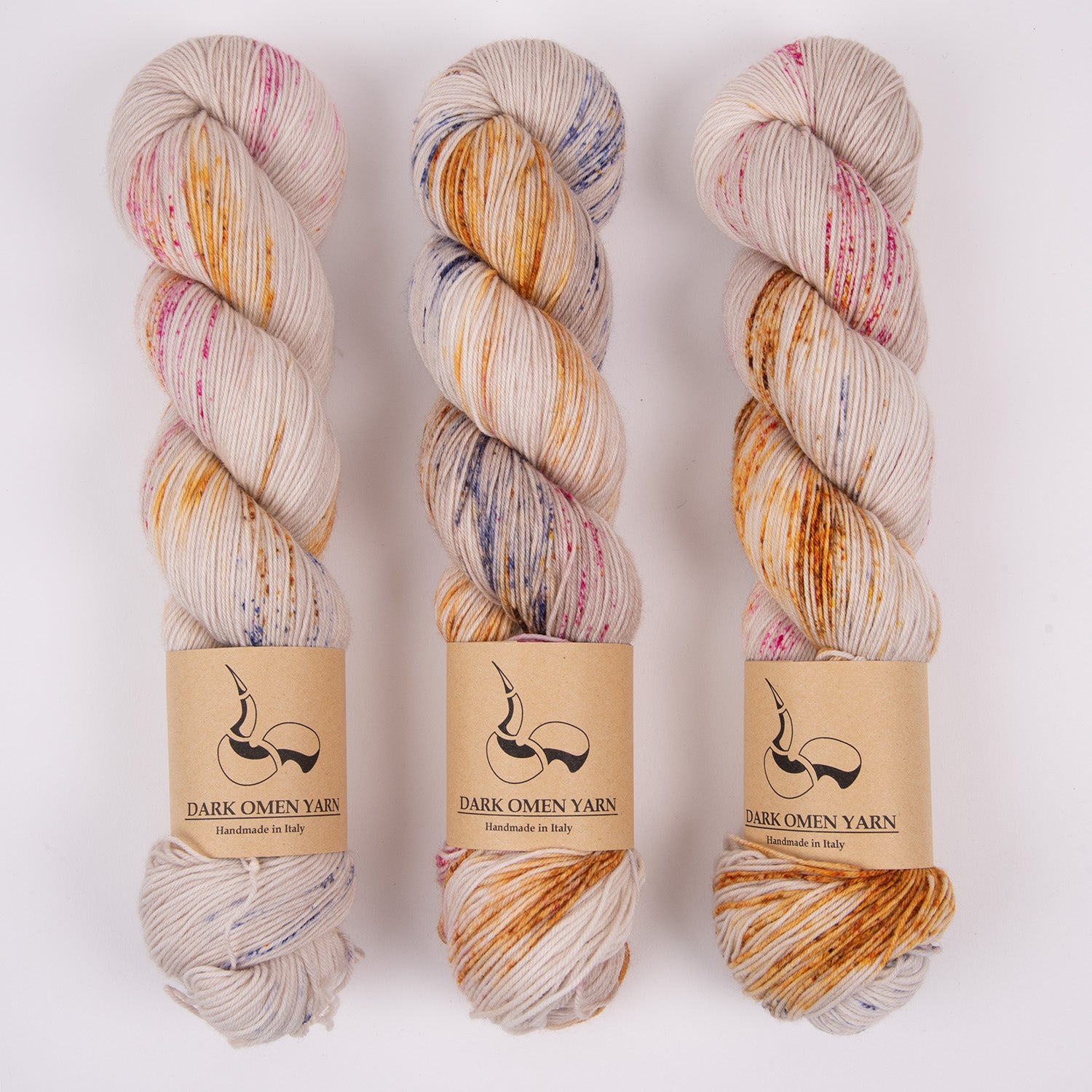 Dark Omen Yarn MERINO SOCK - INQUISITOR Merino wool Nylon Fingering multicolour cream Yarn
