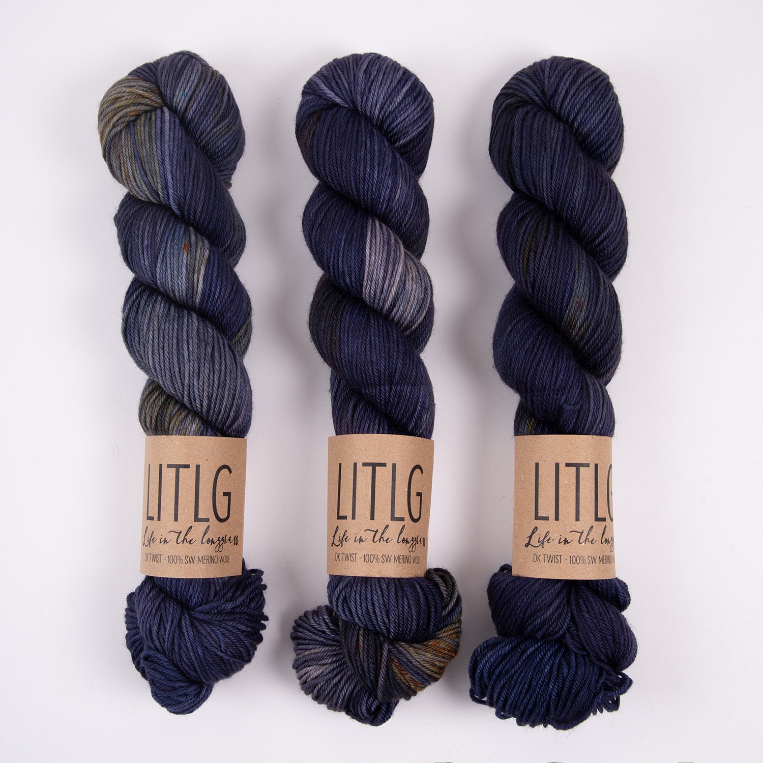 Life in The Long Grass LITLG DK TWIST - INTERSTELLAR Merino wool DK blue purple Yarn