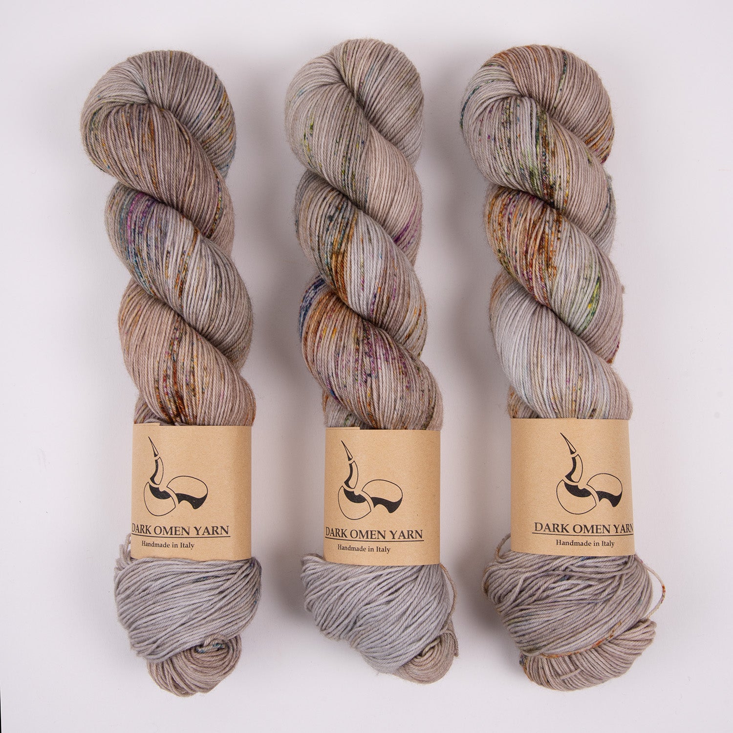 Dark Omen Yarn MERINO SOCK - IPSEN Merino wool Nylon Fingering brown grey beige multicolour Yarn