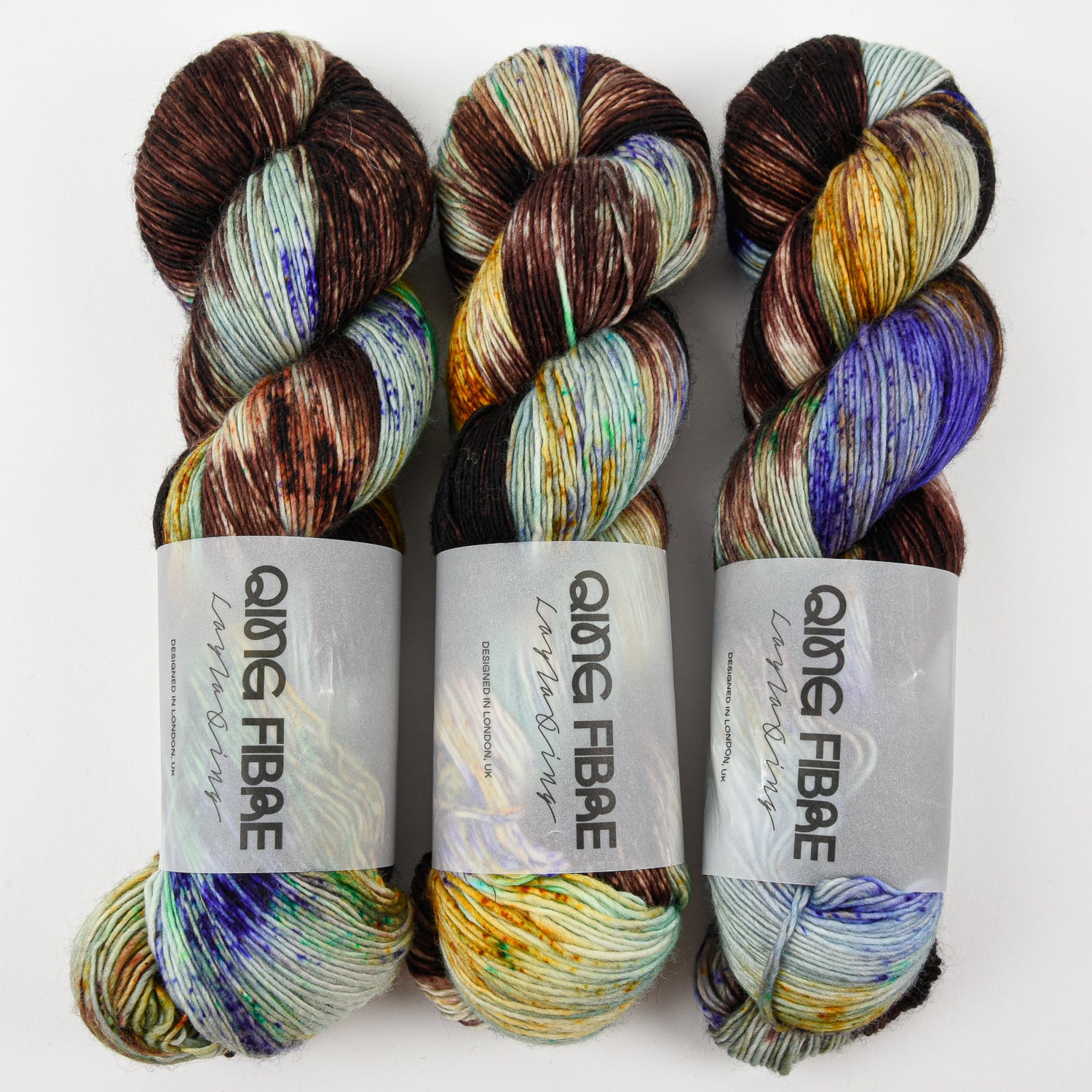 Qing Fibre DASHING SASSY - JURASSIC Merino wool Fingering multicolour Yarn
