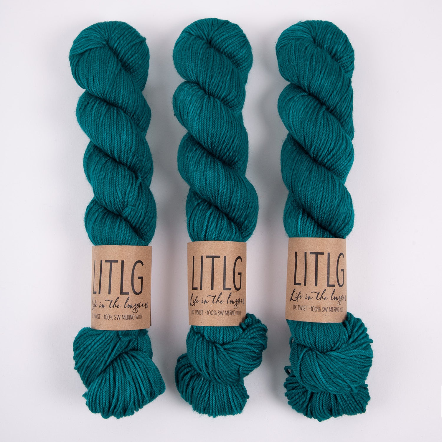 Life in The Long Grass LITLG DK TWIST - JEWEL Merino wool DK turquoise blue Yarn