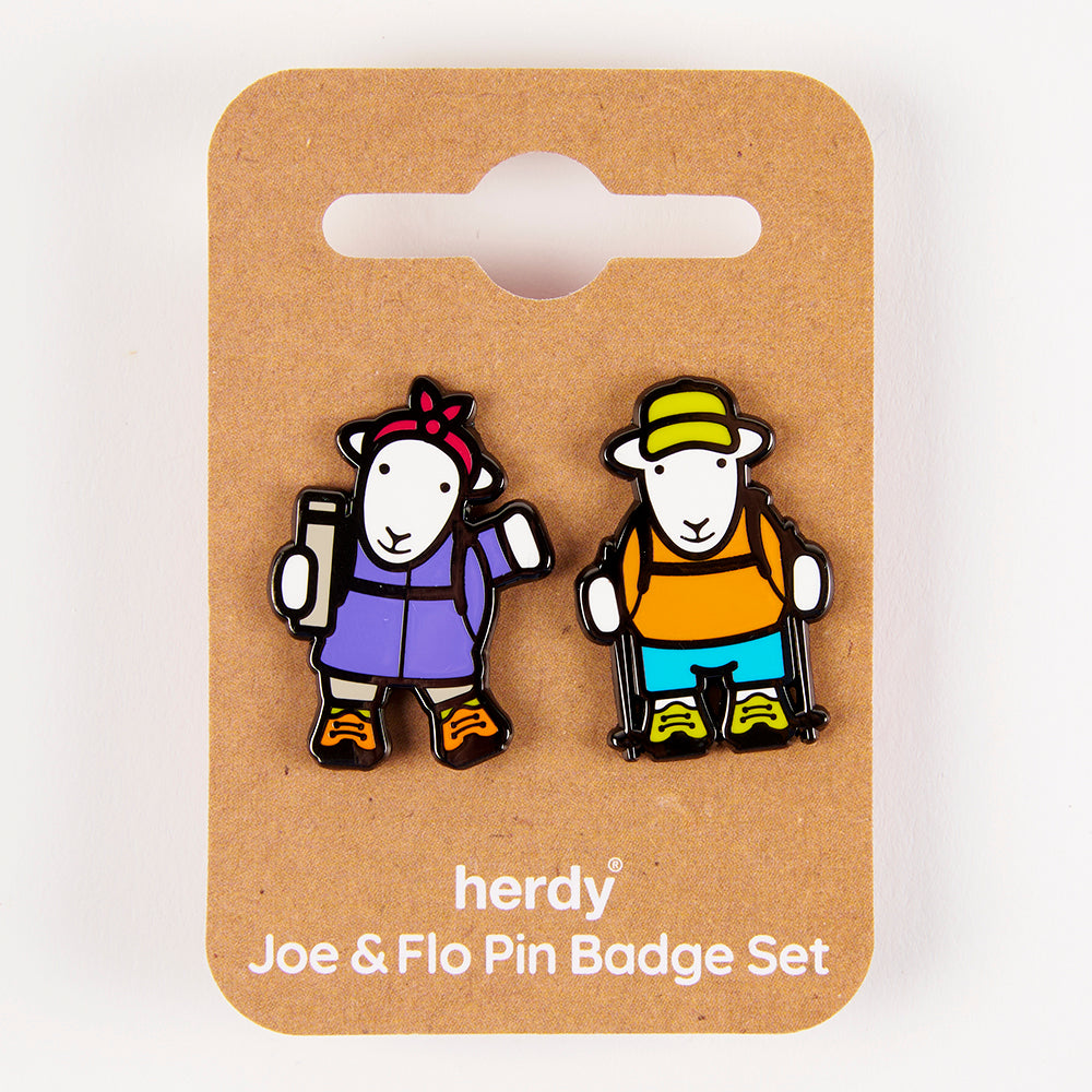 Joe & Flo Pin Badge Set