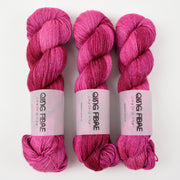 Qing Fibre QING YAK SINGLES - KIKI Merino wool Yak Silk Fingering pink Yarn