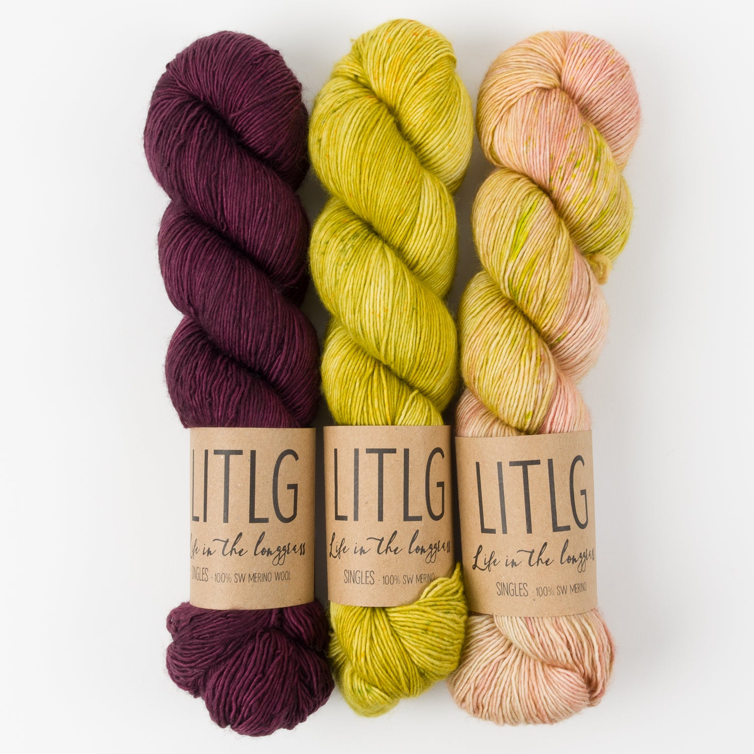 Life in The Long Grass KILNED PLUMS Merino wool Fingering Quick Kits