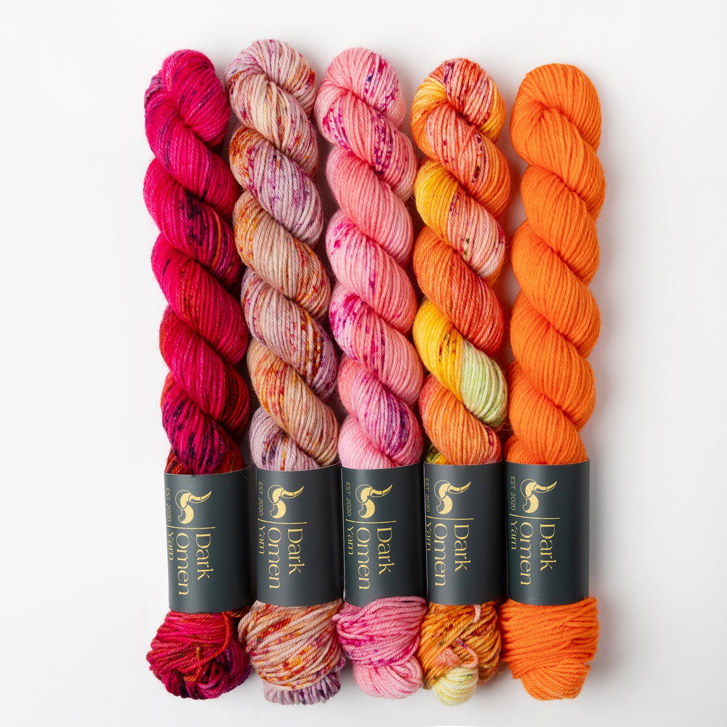 Dark Omen Yarn WESTKNITS KIT - HYPNOTIC MINIS orange pink fuchsia Westknits Kits