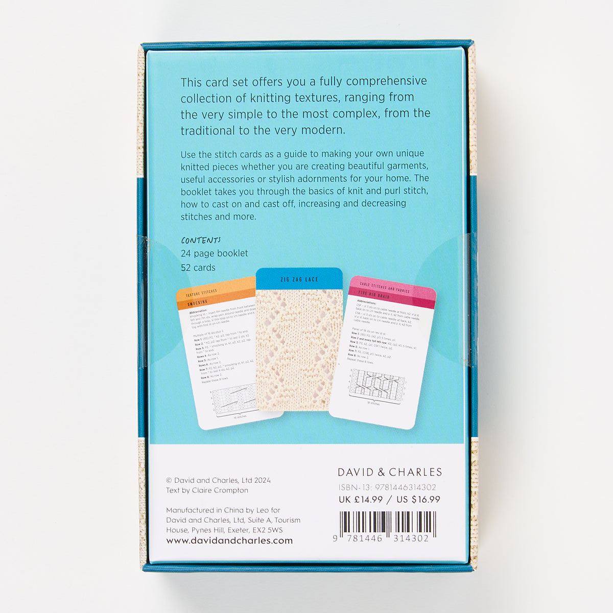 KNITTING STITCHES CARD DECK by CLAIRE CROMPTON