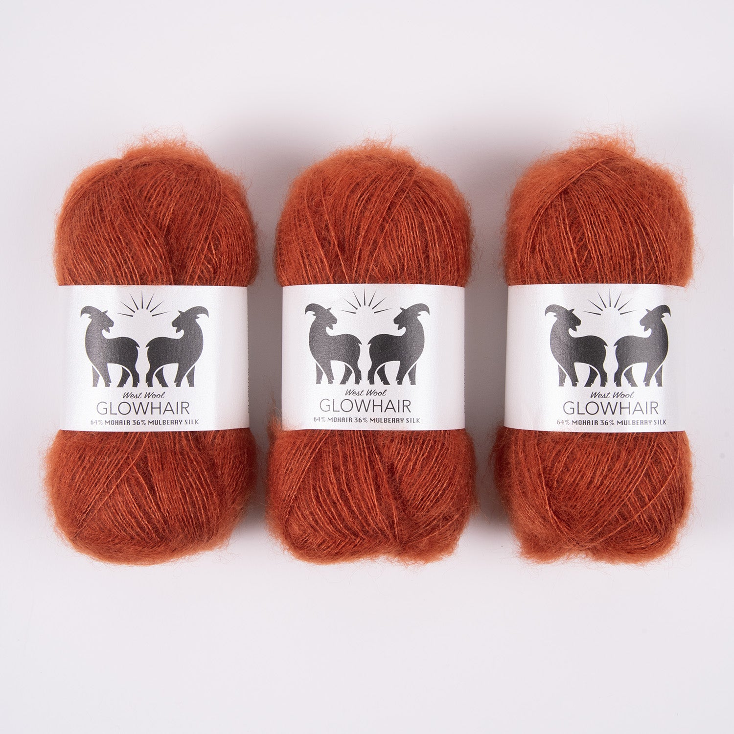 West Wool GLOWHAIR - KARDEMUMMA Mohair Silk Lace orange Yarn
