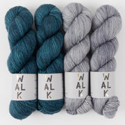 WALK Collection LEADEN PEBBLES Merino wool Fingering Quick Kits