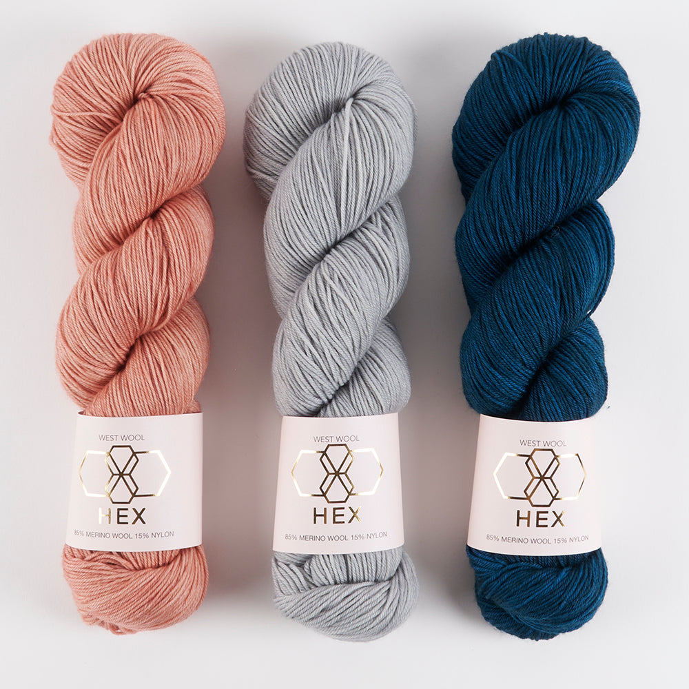 West Wool HEX SIDE QUEST - LIBRA SKY Merino wool Nylon Fingering Quick Kits