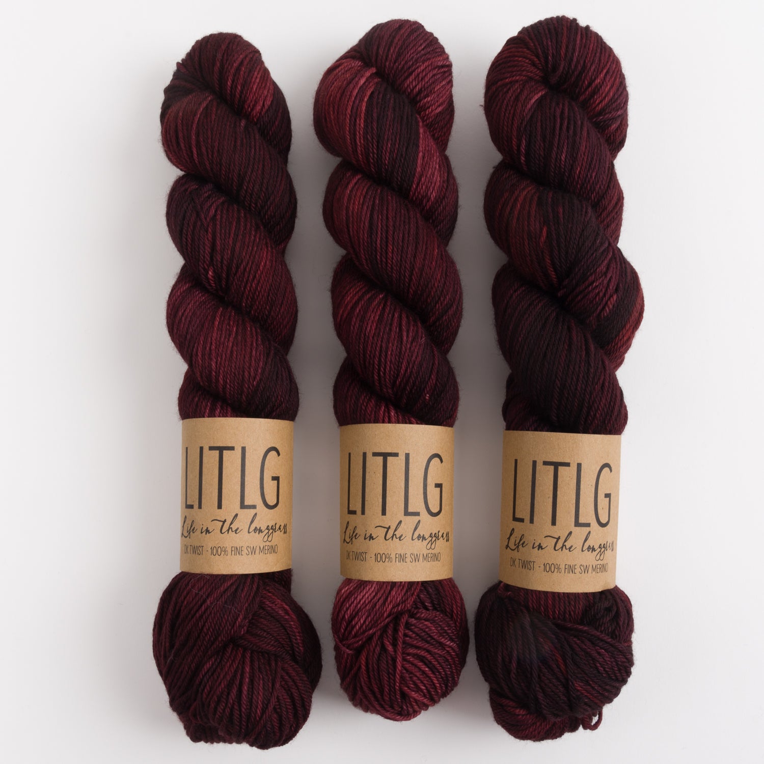 Life in The Long Grass LITLG DK TWIST - BAROQUE Merino wool DK red Yarn