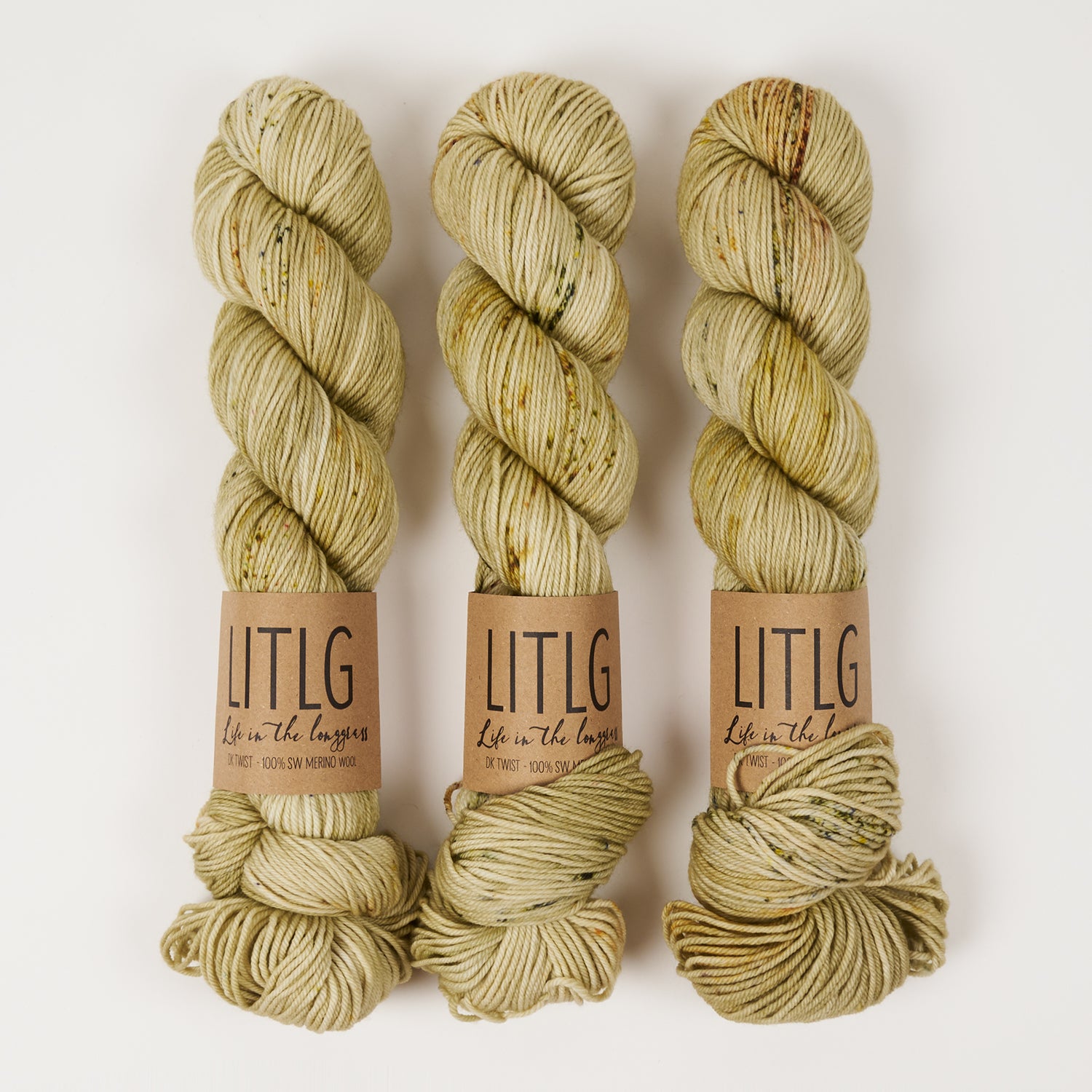 Life in The Long Grass LITLG DK TWIST - BEACHGRASS Merino wool DK green Yarn
