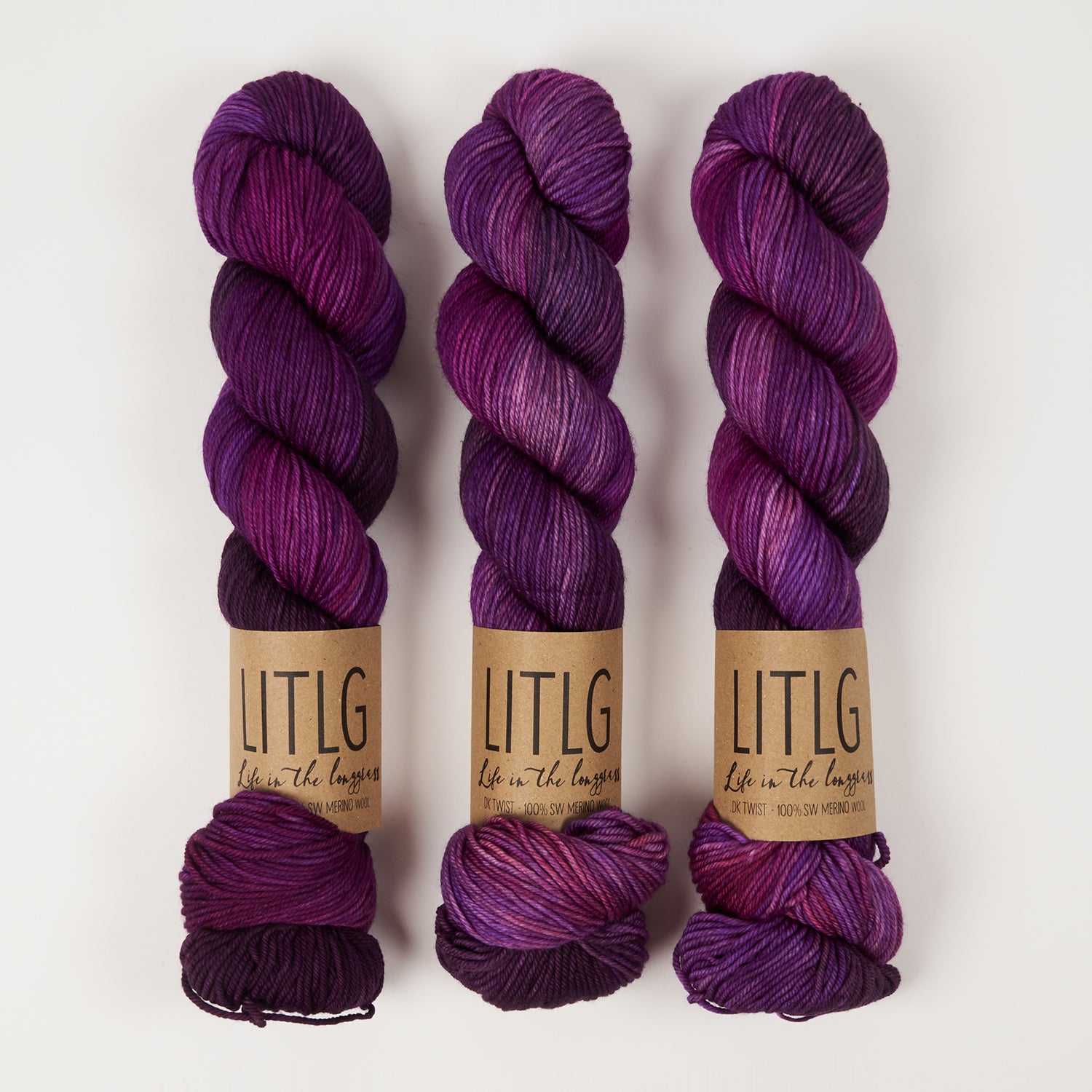Life in The Long Grass LITLG DK TWIST - ROSE GARNET Merino wool DK fuchsia Yarn