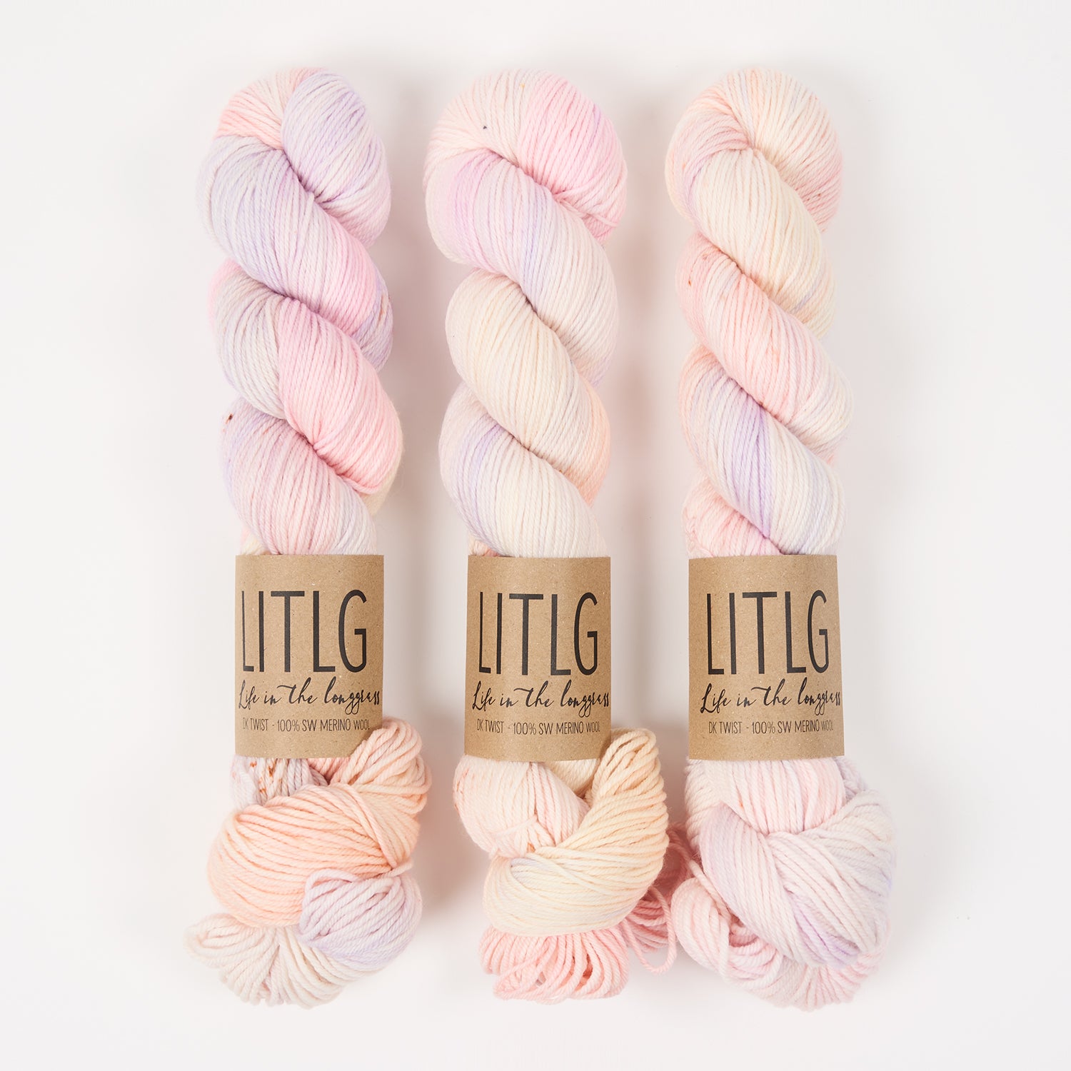 Life in The Long Grass LITLG DK TWIST - BILLOW Merino wool DK multicolour pink Yarn
