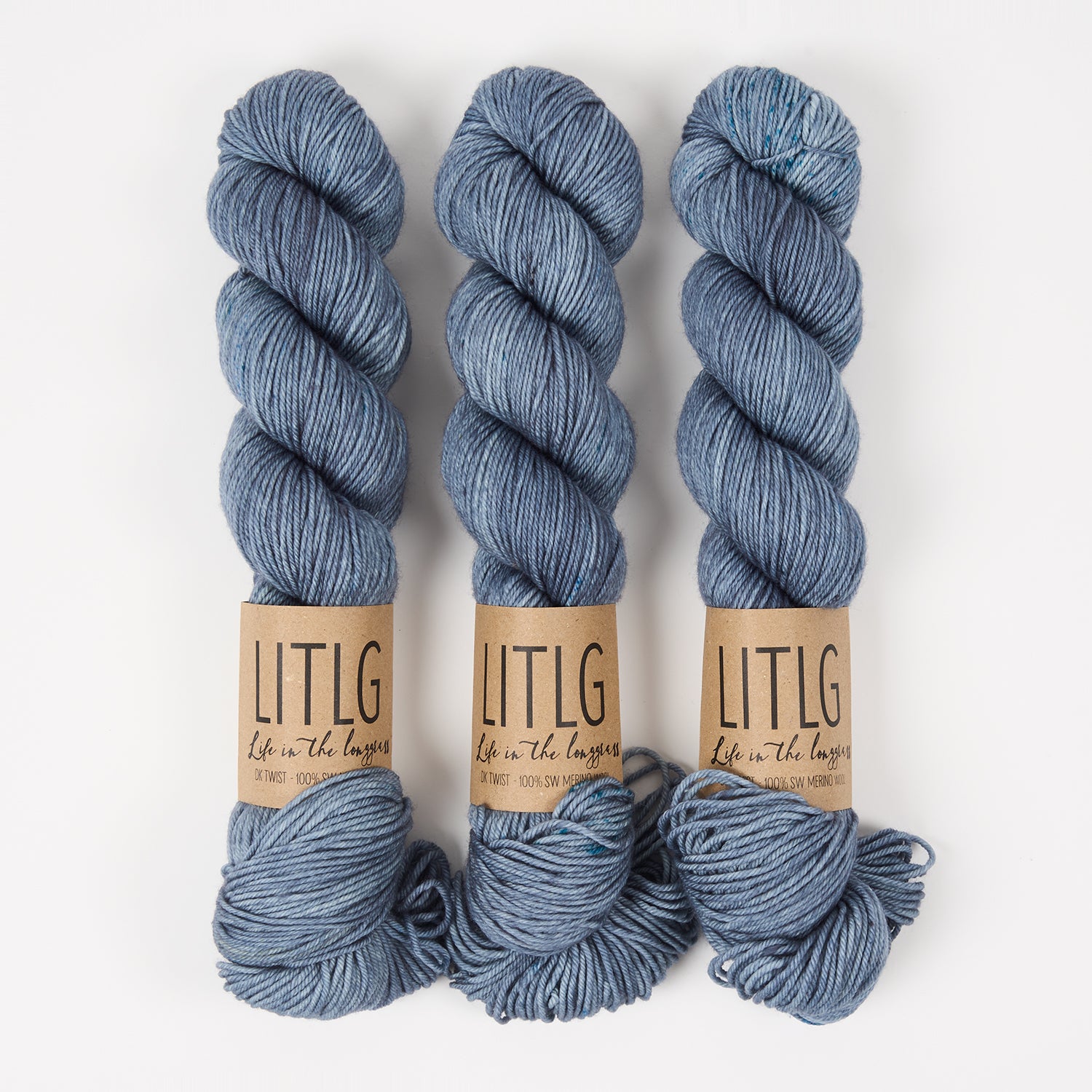 Life in The Long Grass LITLG DK TWIST - BLUE ICE Merino wool DK blue Yarn
