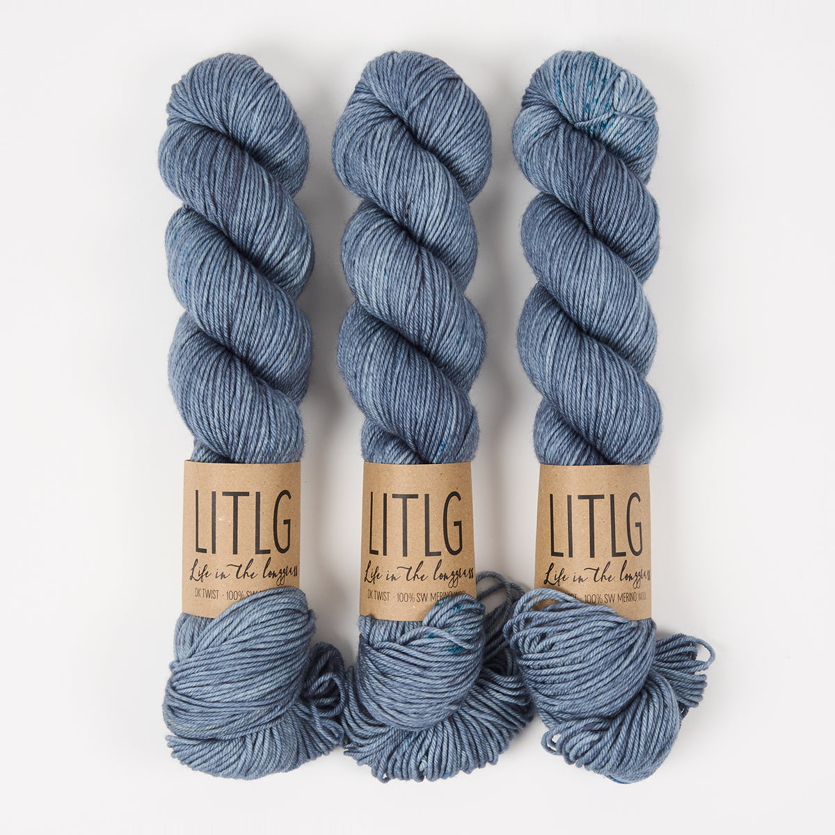 Life in The Long Grass LITLG DK TWIST - BLUE ICE Merino wool DK blue Yarn