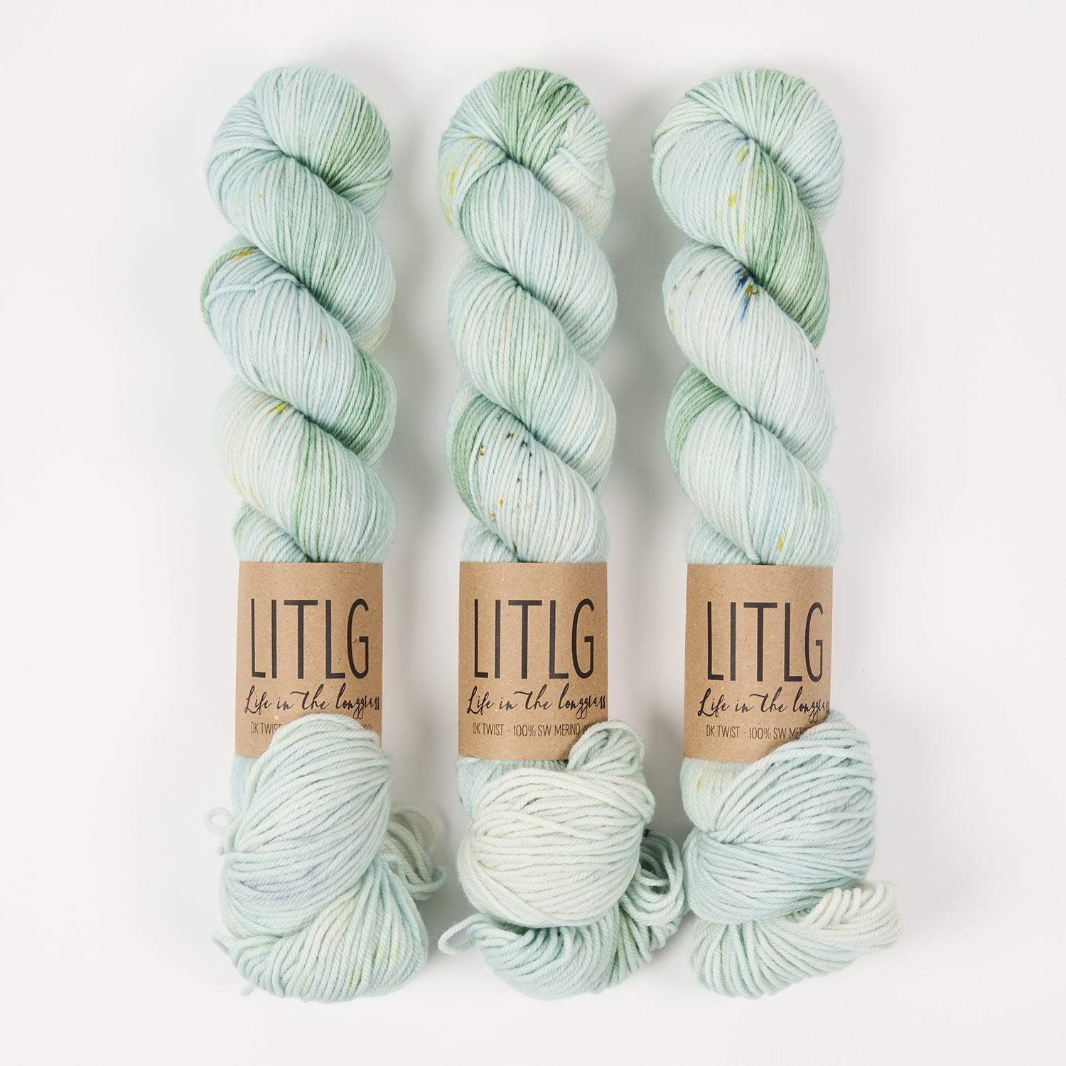 Life in The Long Grass LITLG DK TWIST - CRACKED ICE Merino wool DK green Yarn
