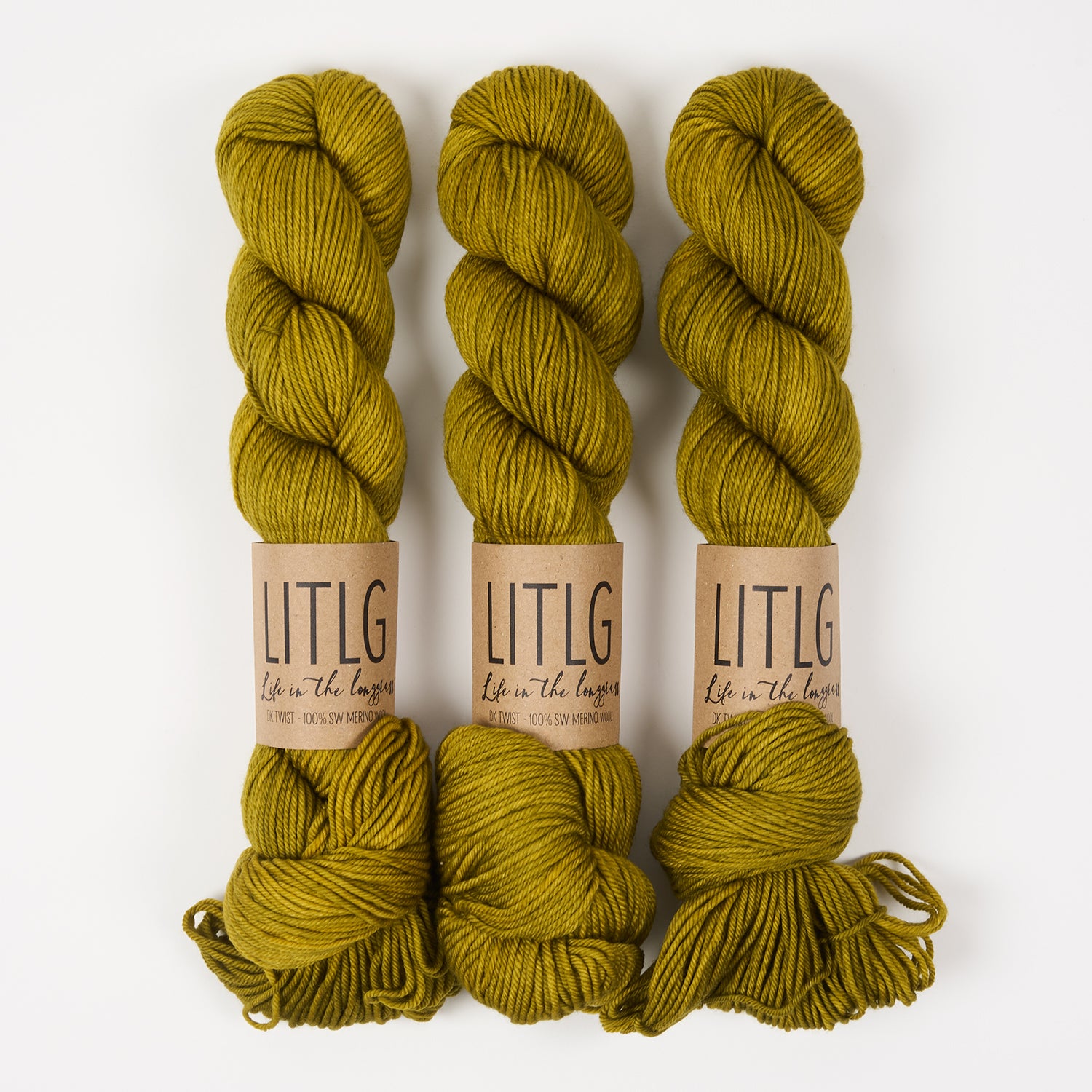 Life in The Long Grass LITLG DK TWIST - GOLDEN GREEN Merino wool DK green Yarn