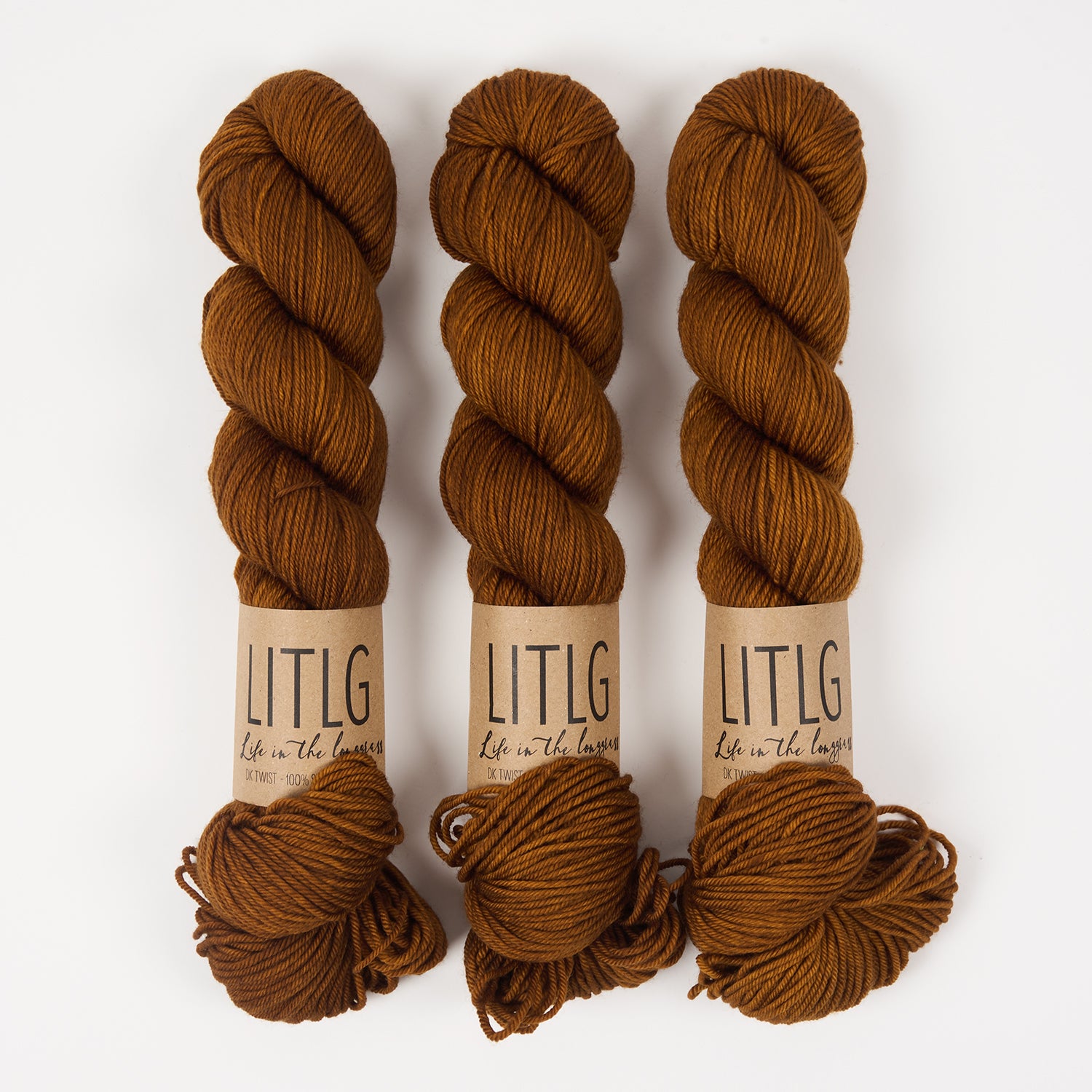 Life in The Long Grass LITLG DK TWIST - HIBERKNIT Merino wool DK brown Yarn