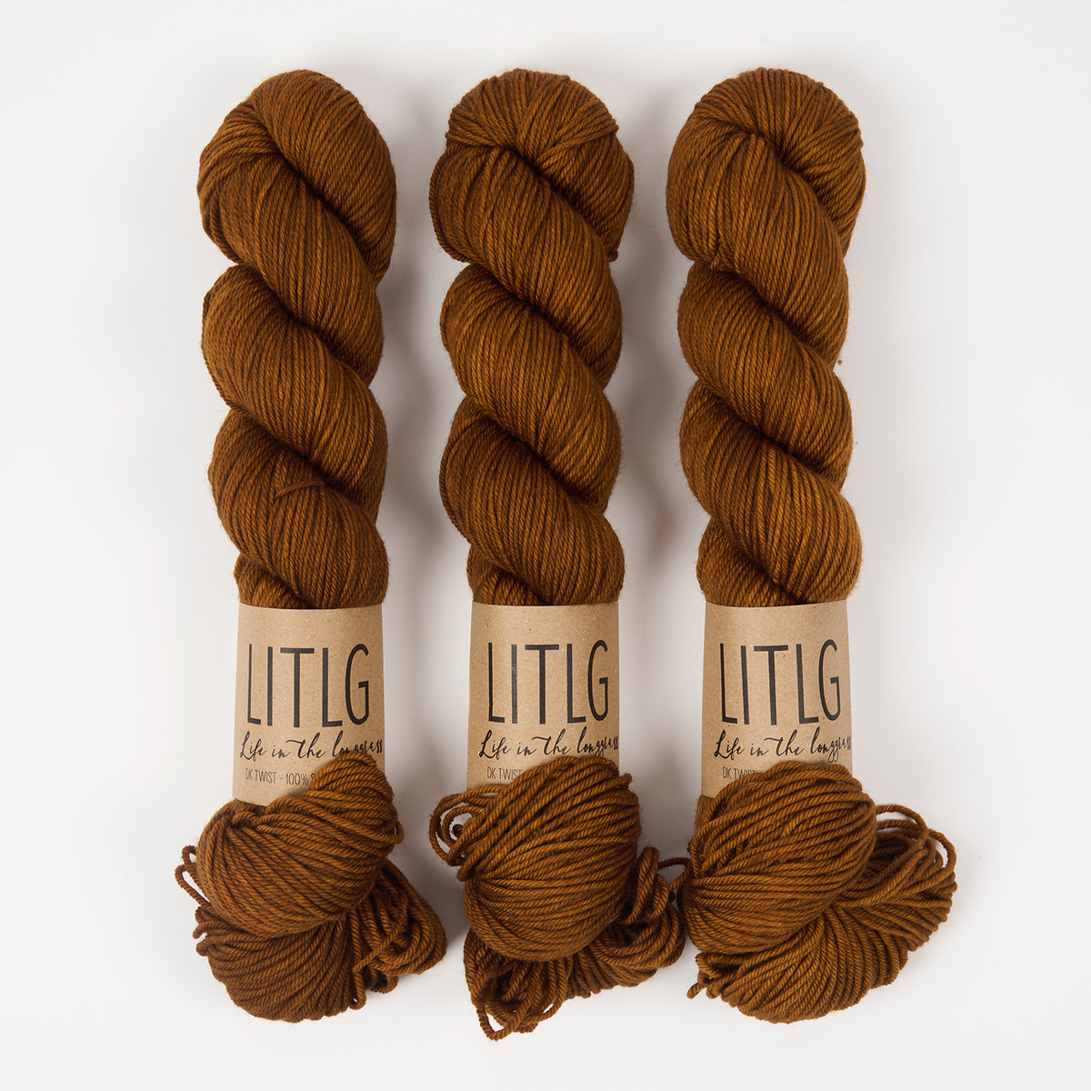 Life in The Long Grass LITLG DK TWIST - HIBERKNIT Merino wool DK brown Yarn