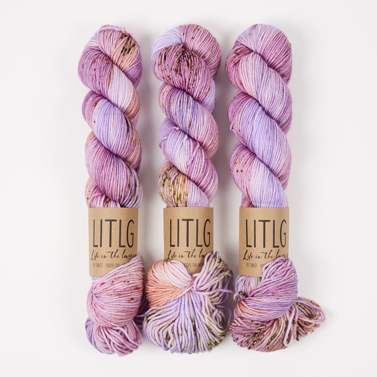 Life in The Long Grass LITLG DK TWIST - JELLYFISH Merino wool DK multicolour pink Yarn