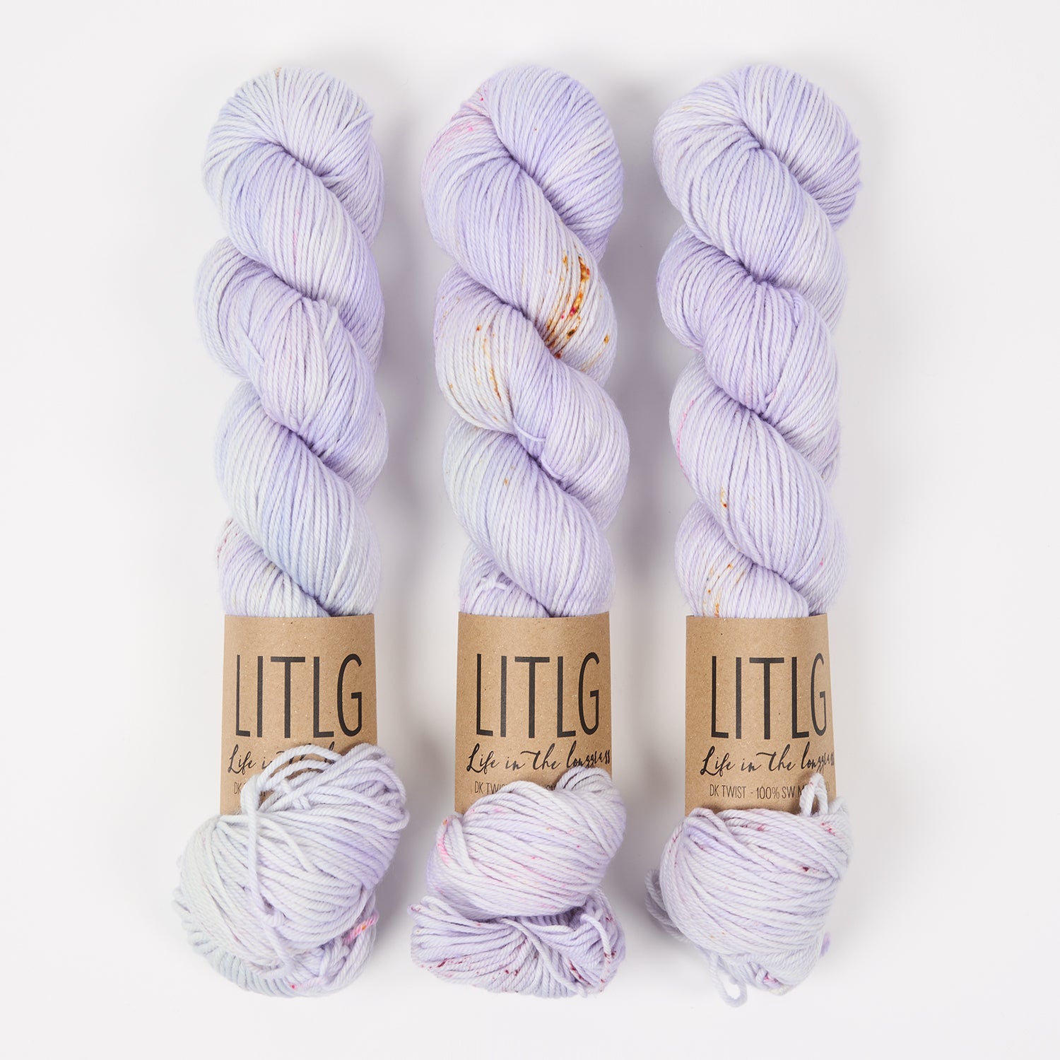 Life in The Long Grass LITLG DK TWIST - LAVENDER ICE Merino wool DK purple Yarn