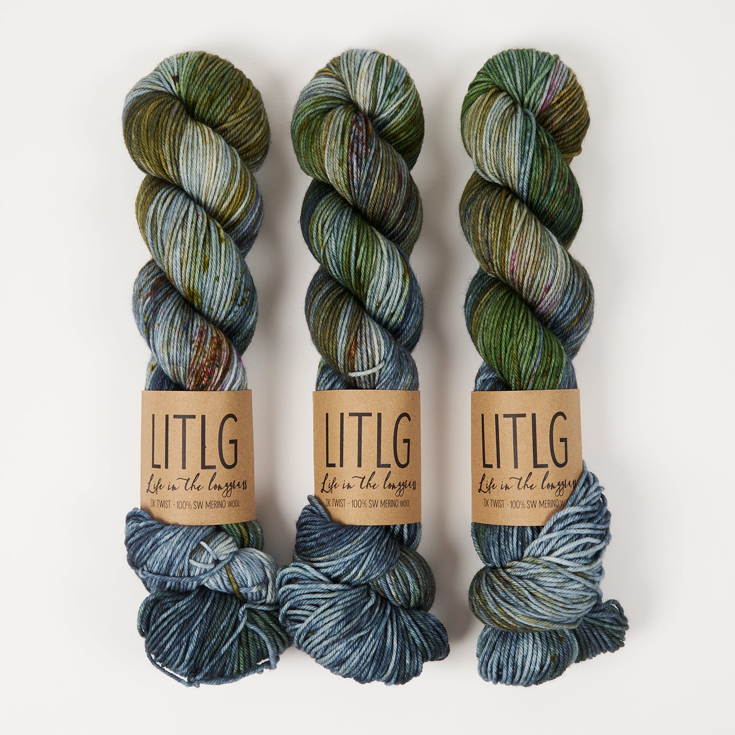 Life in The Long Grass LITLG DK TWIST - MOORLANDS Merino wool DK green Yarn