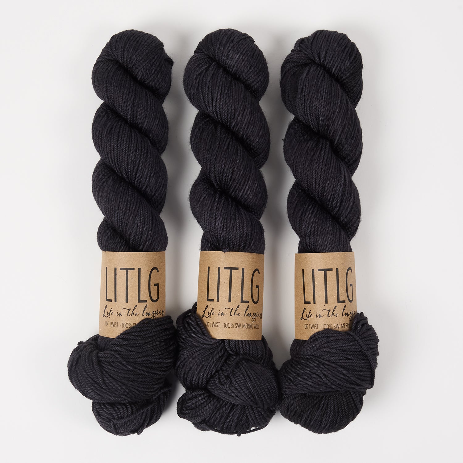 Life in The Long Grass LITLG DK TWIST - NIGHT Merino wool DK black Yarn