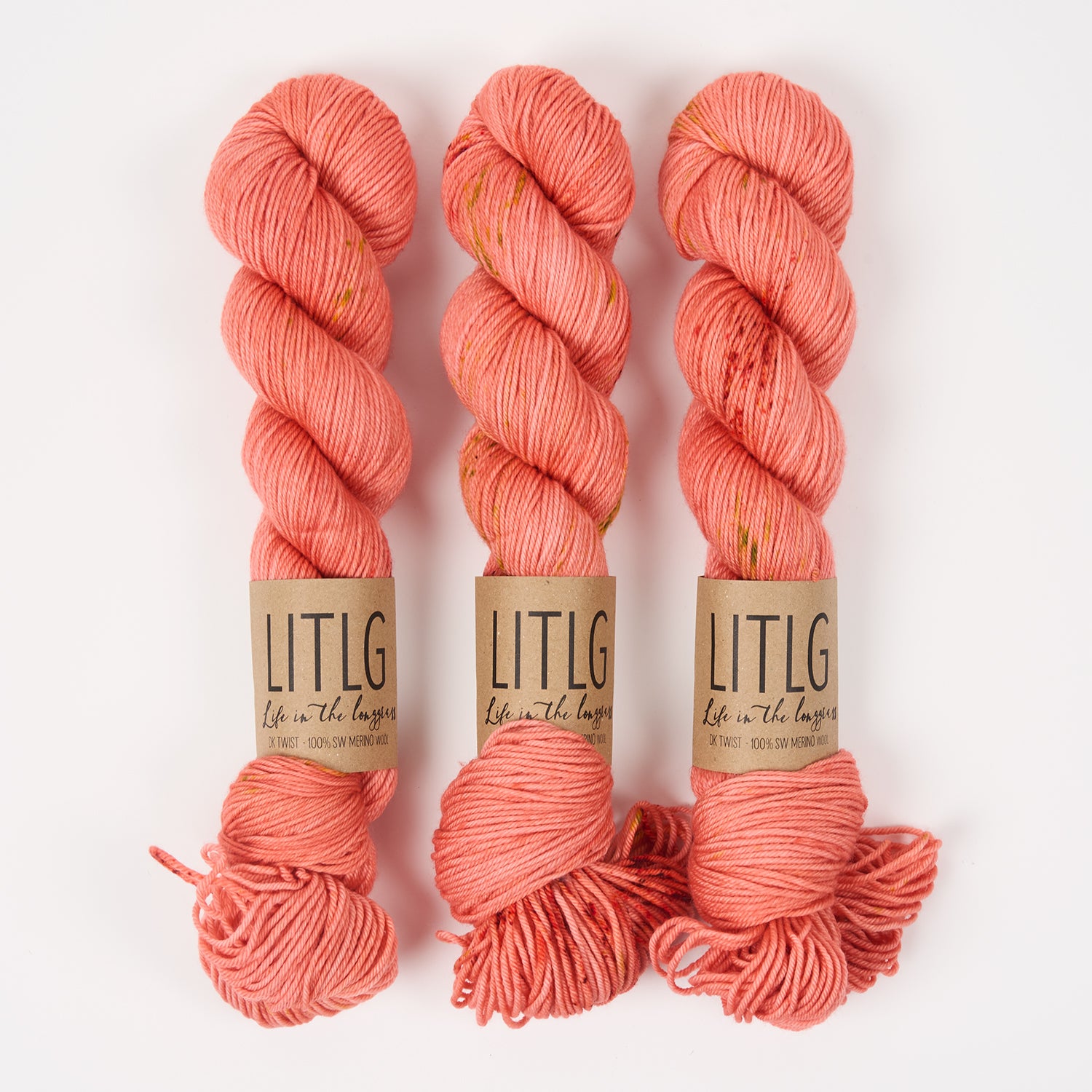 Life in The Long Grass LITLG DK TWIST - ROSY MELON Merino wool DK coral Yarn